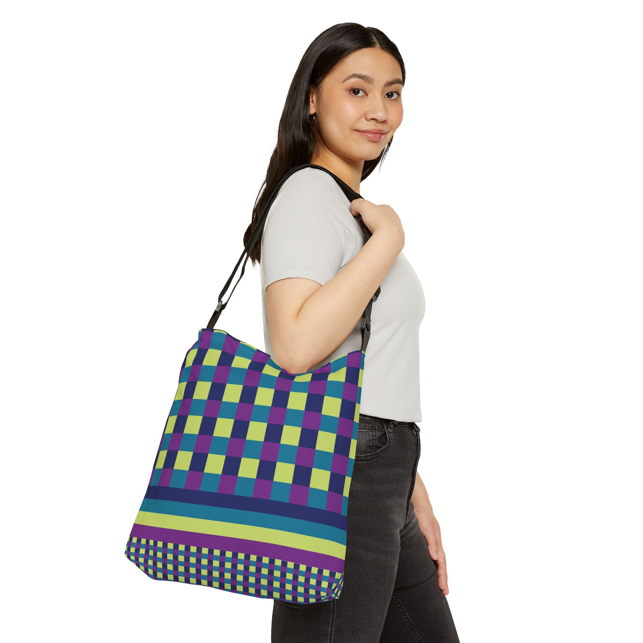 Colorblock Geometric Tote Bag