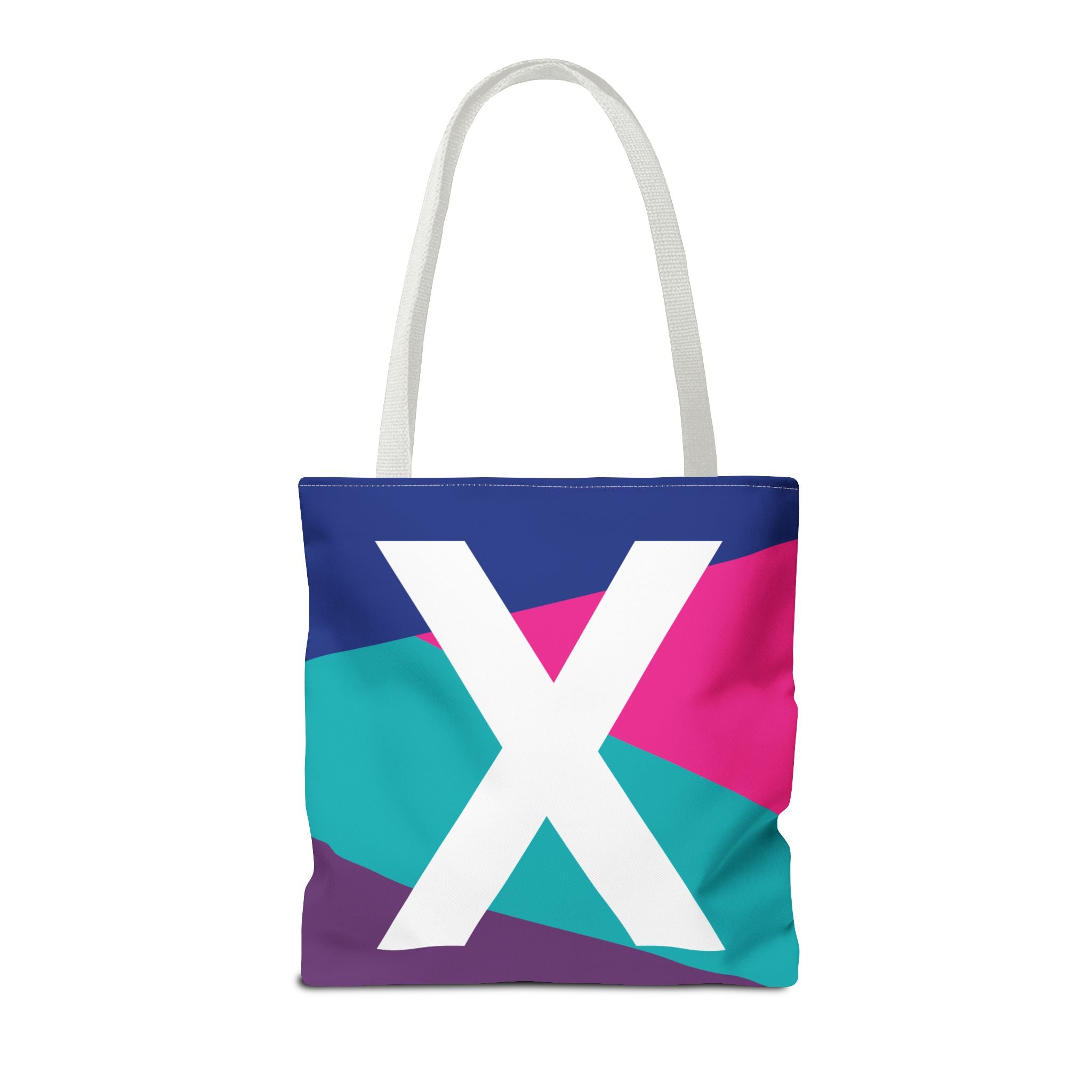 Monogram 'X' Colorblock Tote Bag — Personalized Initial X Shoulder Tote