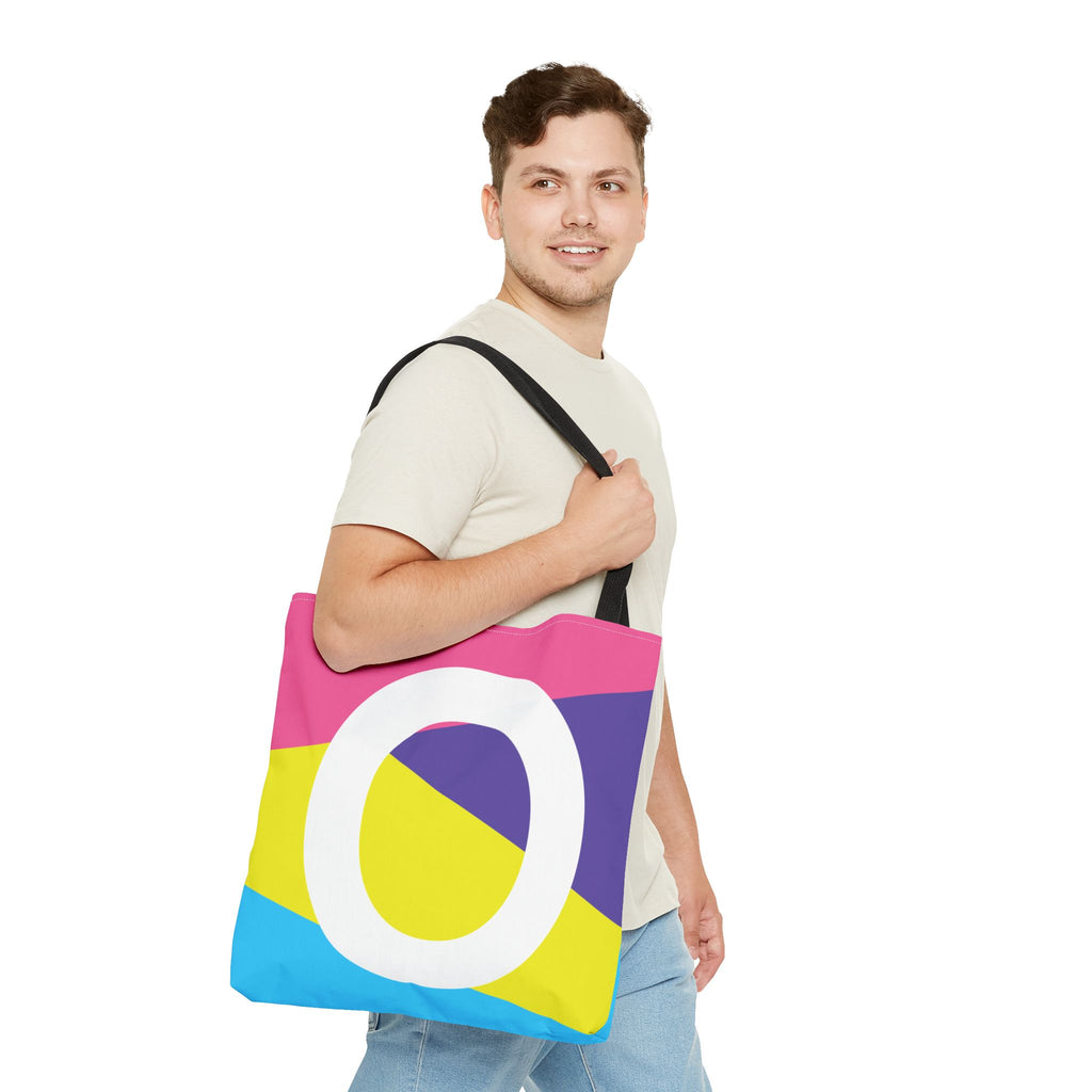 Monogram 'O' Colorblock Tote Bag — Personalized Initial O Shoulder Tote