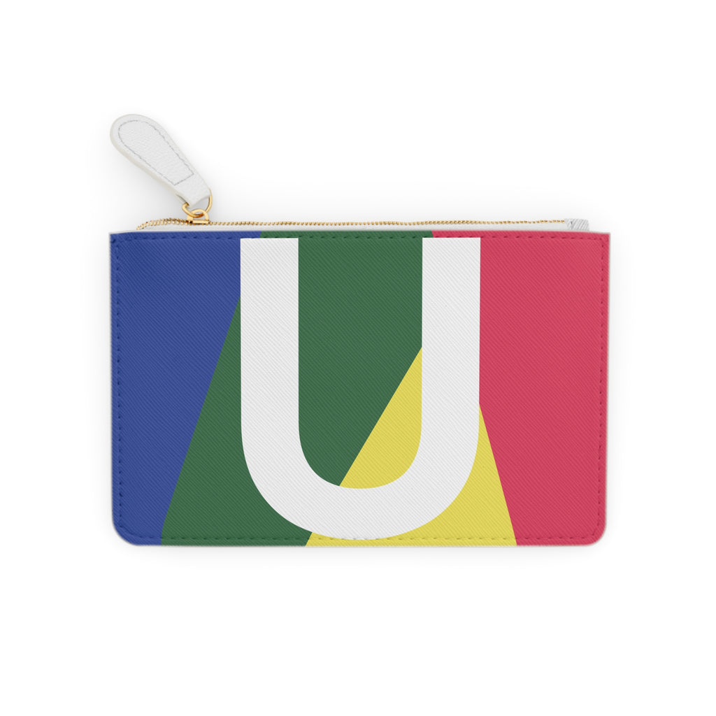 Initial U Mini Clutch — Colorblock Monogram Wristlet Wallet