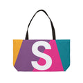 Personalized 'S' Colorblock Tote Bag — Monogram Weekender Tote