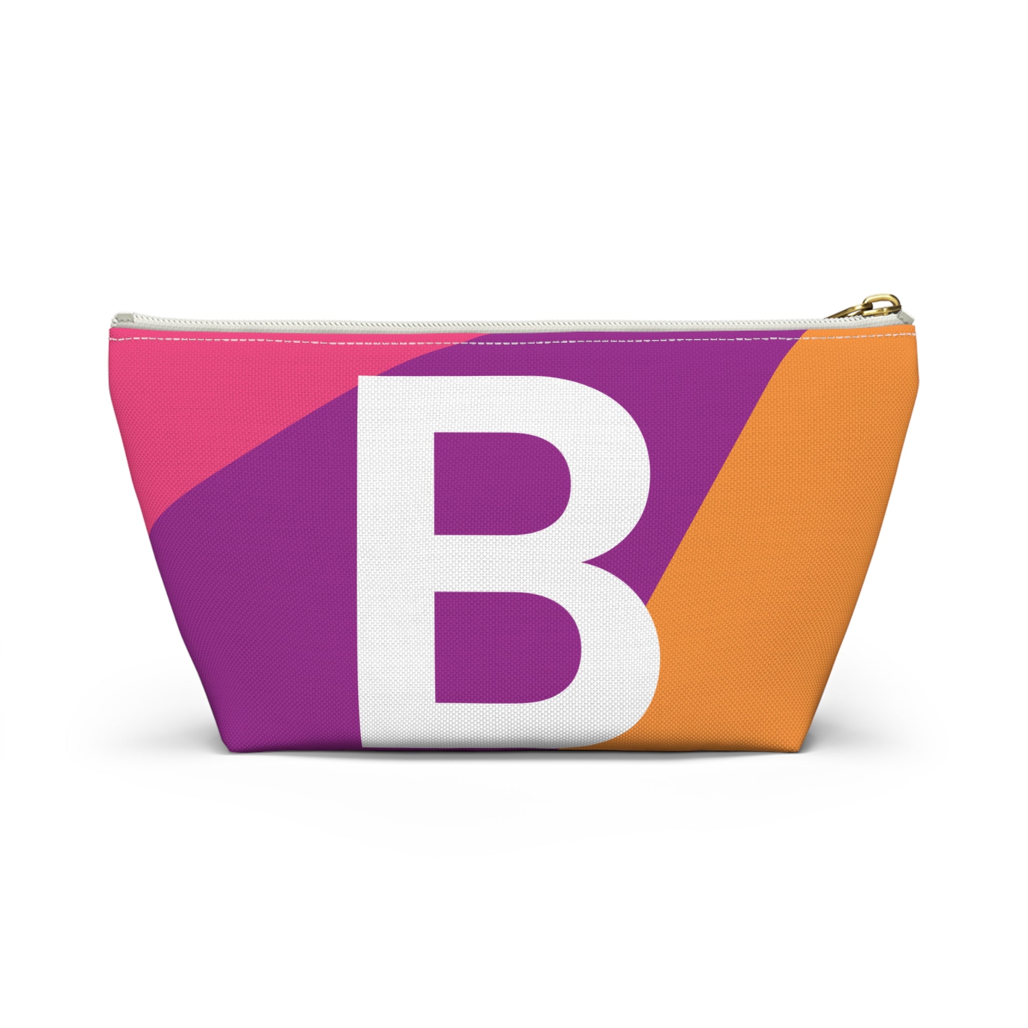 Initials Colorblock Accessory Pouch — Monogram B T-Bottom Cosmetic Bag
