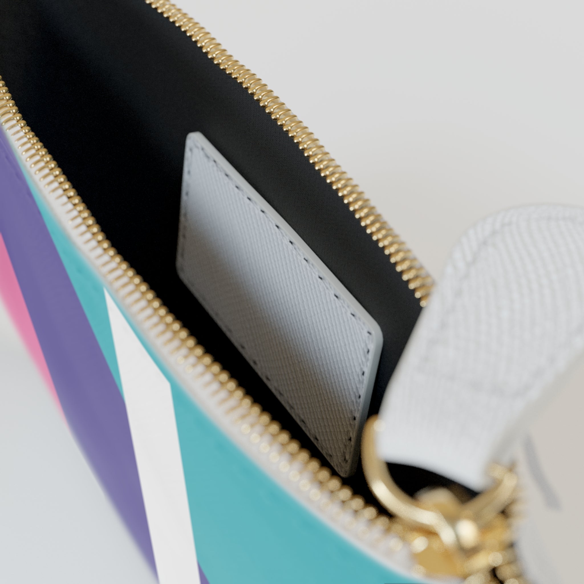 Initial J Mini Clutch — Colorblock Monogram Wristlet Wallet