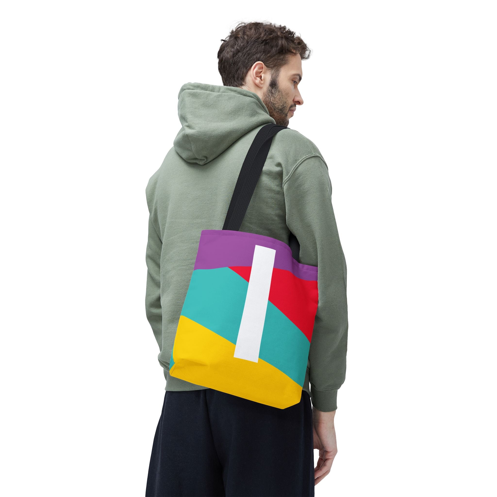 Monogram 'I' Colorblock Tote Bag — Personalized Initial I Shoulder Tote