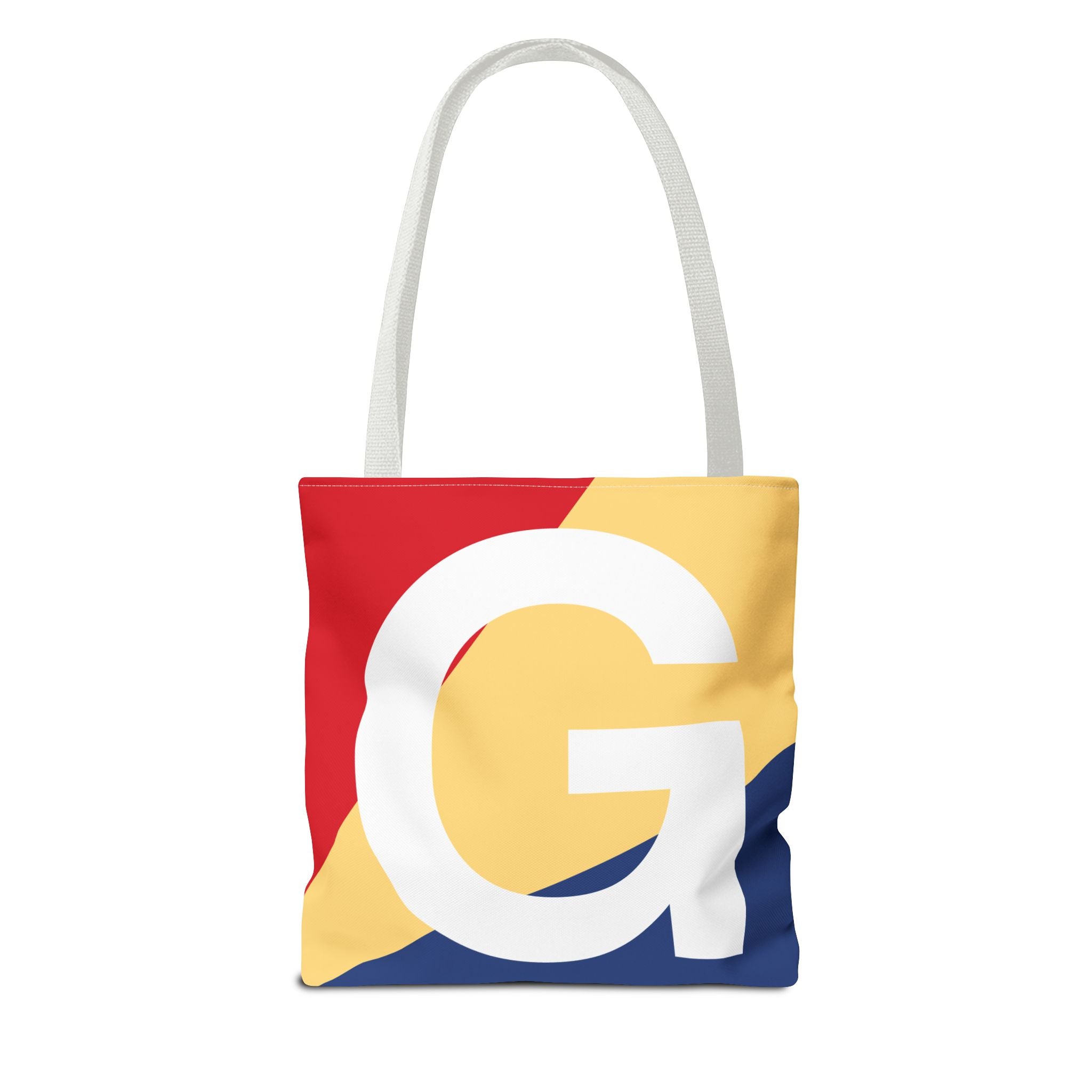 Monogram 'G' Colorblock Tote Bag — Personalized Initial G Shoulder Tote