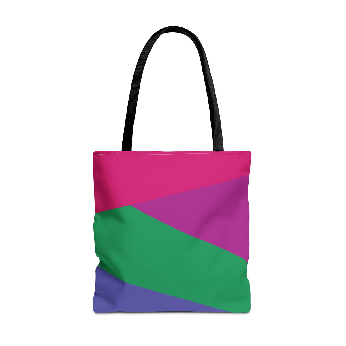 Retro 80s & 90s Inspired Color Block Tote Bag | Stylish Everyday Canvas Shoulder Bag
