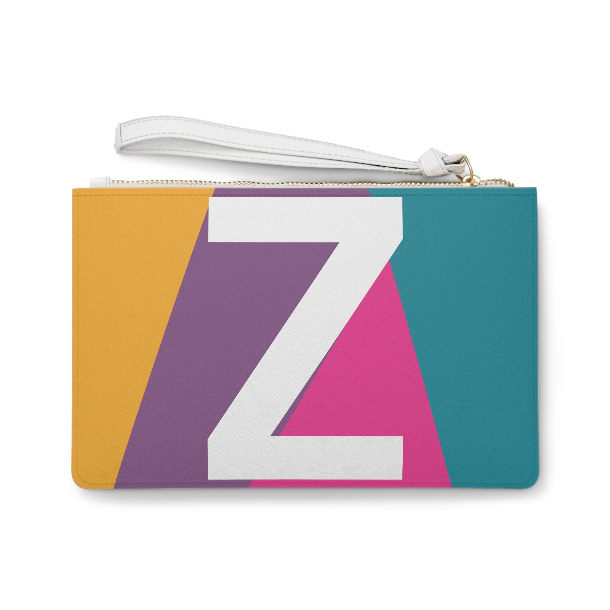 Monogram 'Z' Colorblock Clutch Bag — Bold Geometric Wristlet for Everyday & Gifts