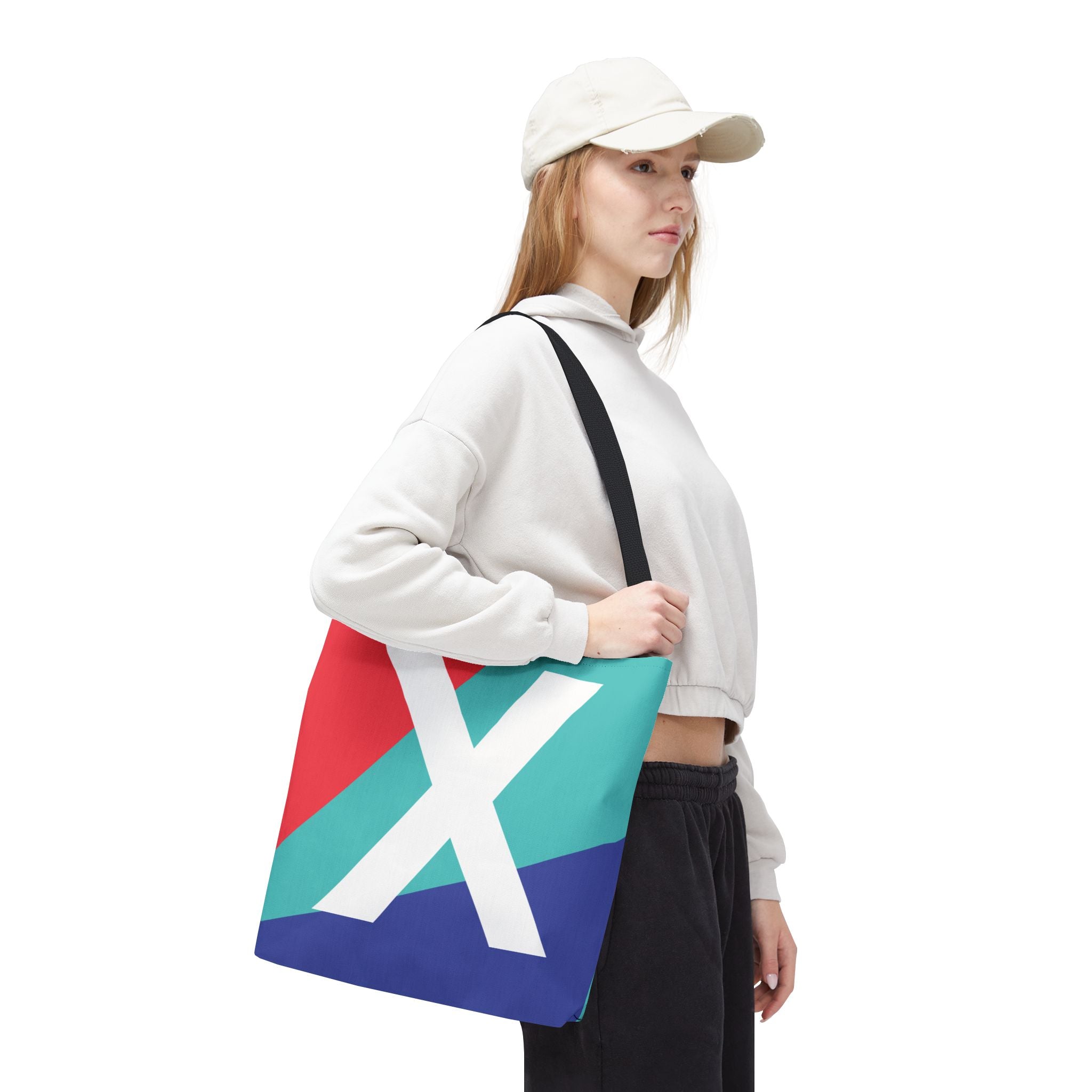 Monogram 'X' Colorblock Tote Bag — Personalized Initial X Shoulder Tote