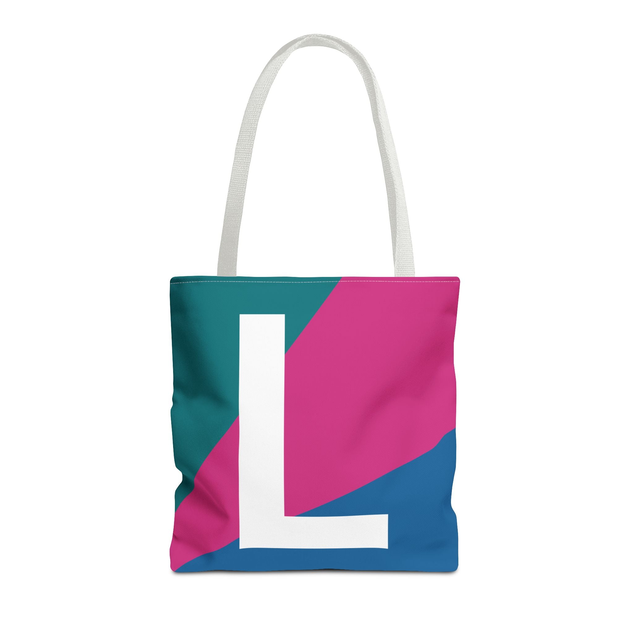 Monogram 'L' Colorblock Tote Bag — Personalized Initial L Shoulder Tote