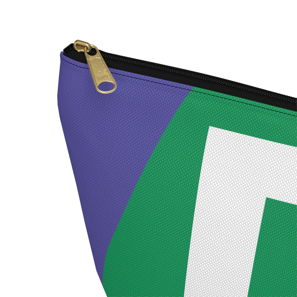 Initials Colorblock Accessory Pouch — Monogram D T-Bottom Cosmetic Bag