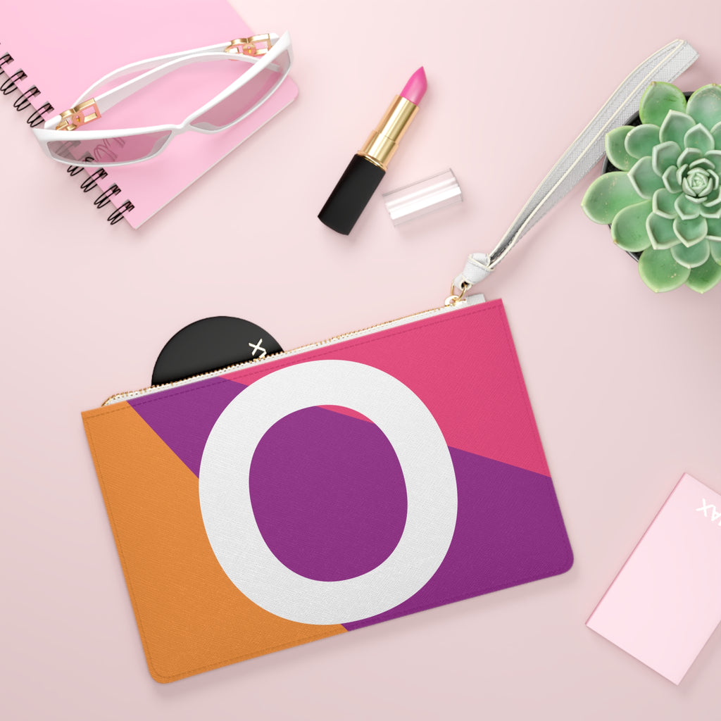 Monogram 'O' Colorblock Clutch Bag — Bold Geometric Wristlet for Everyday & Gifts