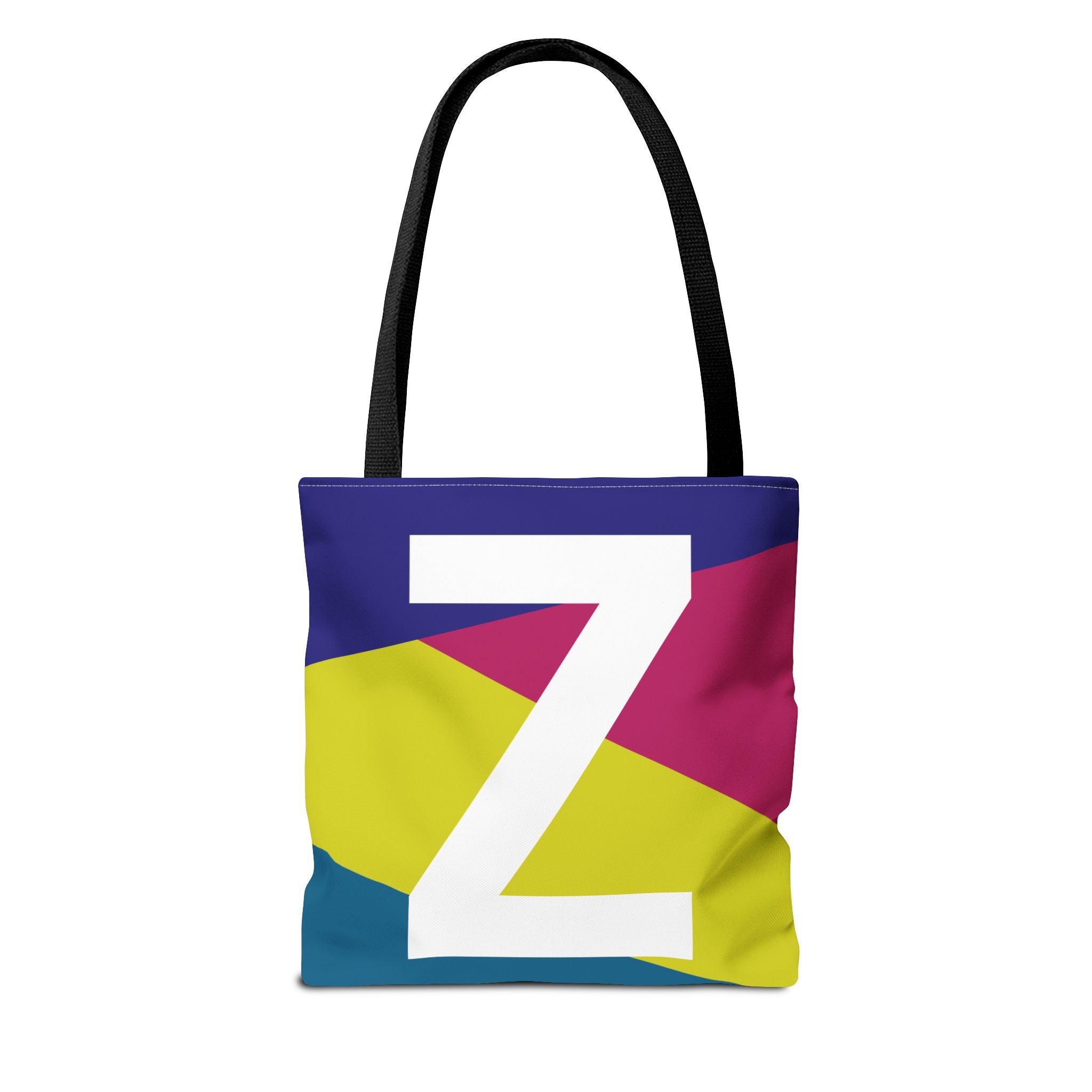 Monogram 'Z' Colorblock Tote Bag — Personalized Initial Z Shoulder Tote