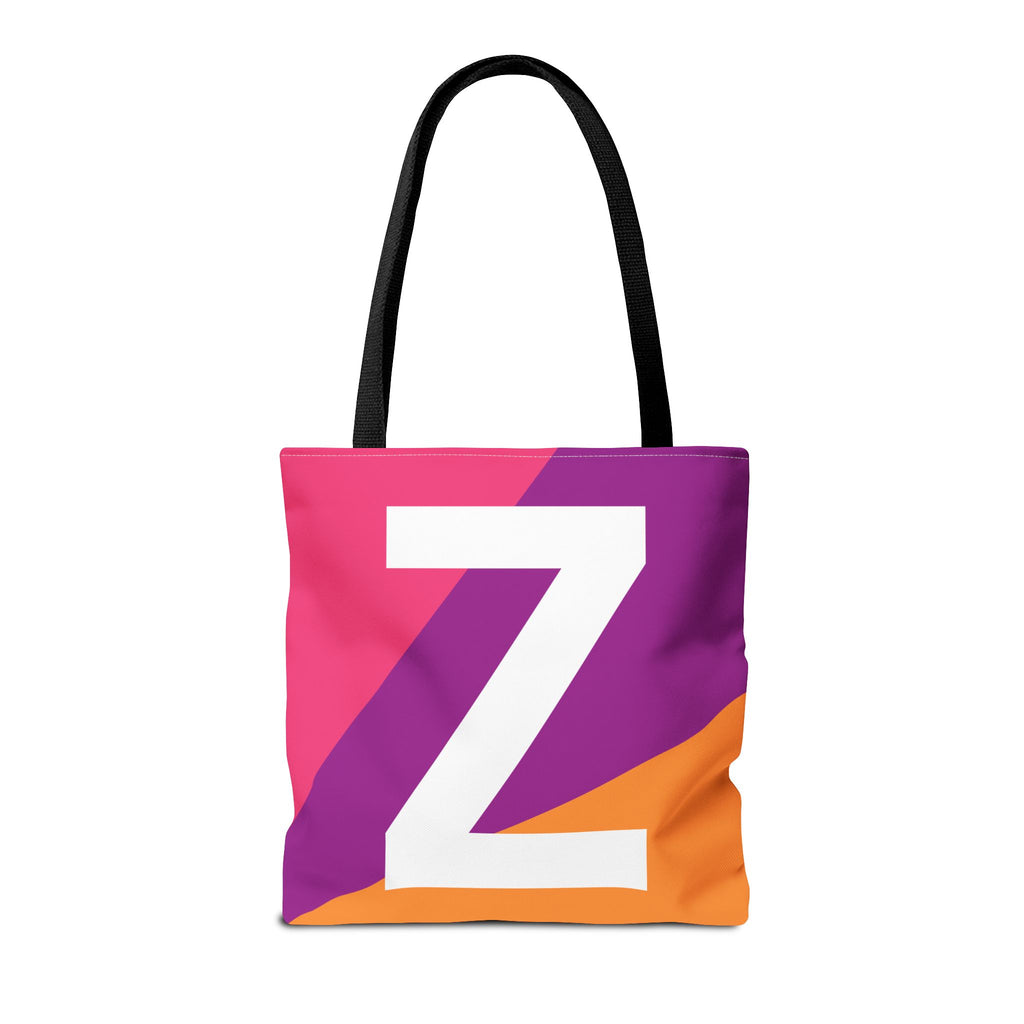 Monogram 'Z' Colorblock Tote Bag — Personalized Initial Z Shoulder Tote