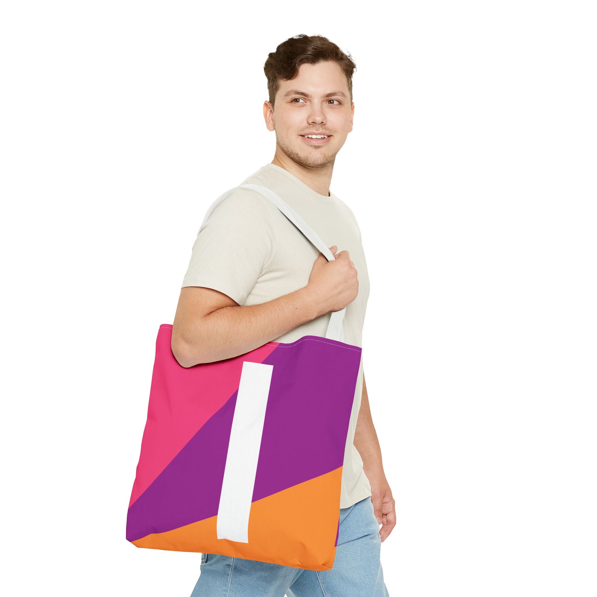 Monogram 'I' Colorblock Tote Bag — Personalized Initial I Shoulder Tote