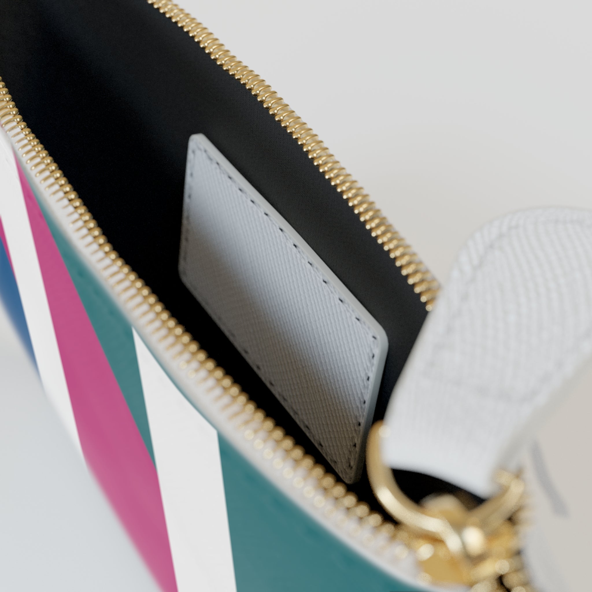 Initial U Mini Clutch — Colorblock Monogram Wristlet Wallet