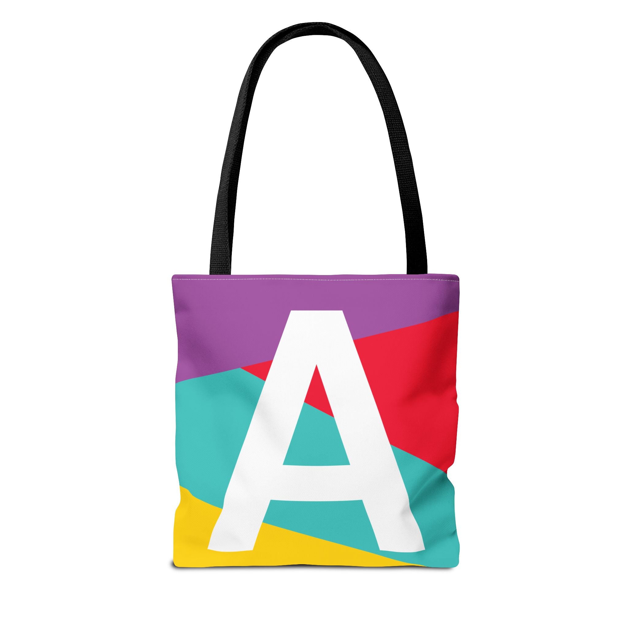 Monogram 'A' Colorblock Tote Bag — Personalized Initial A Shoulder Tote