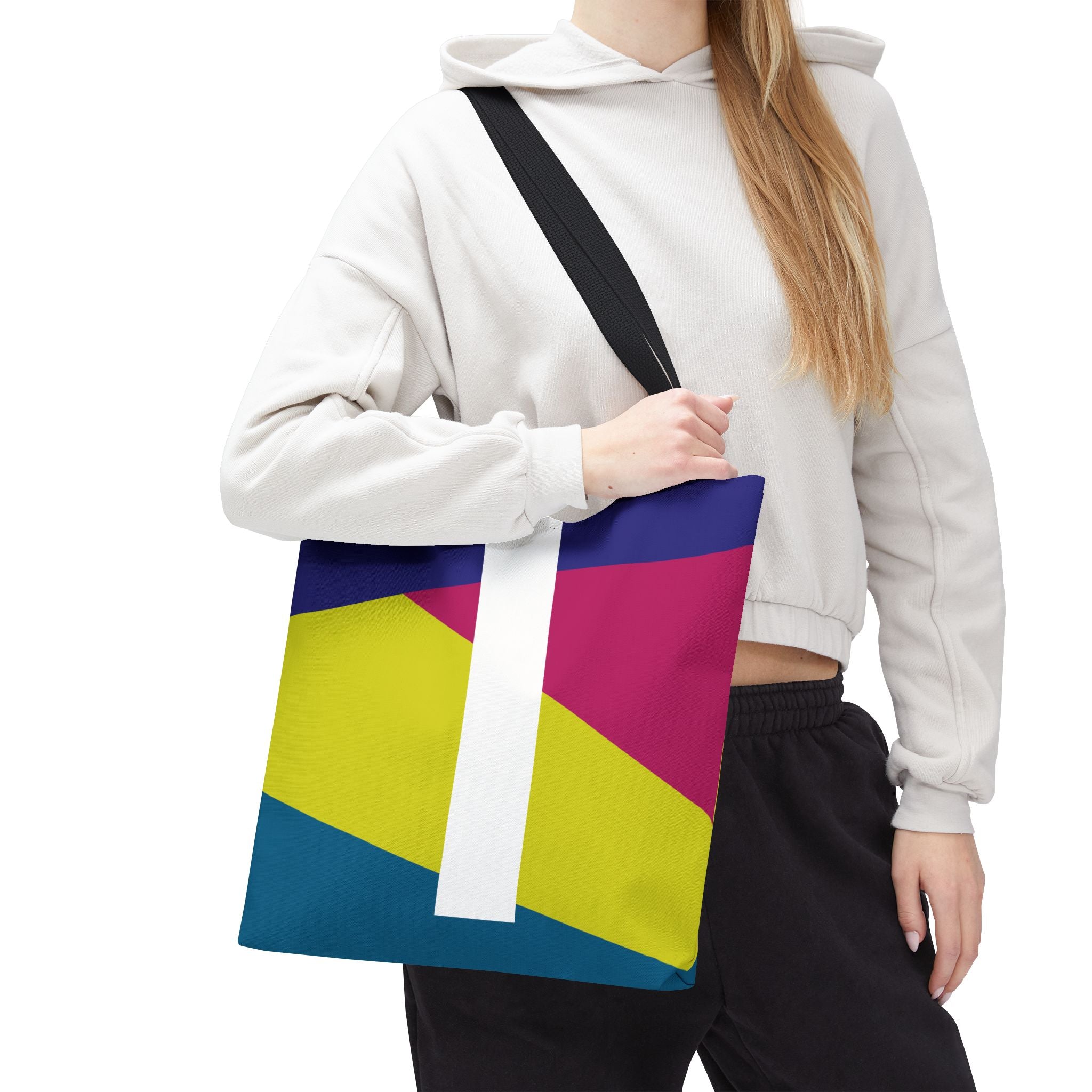 Monogram 'I' Colorblock Tote Bag — Personalized Initial I Shoulder Tote