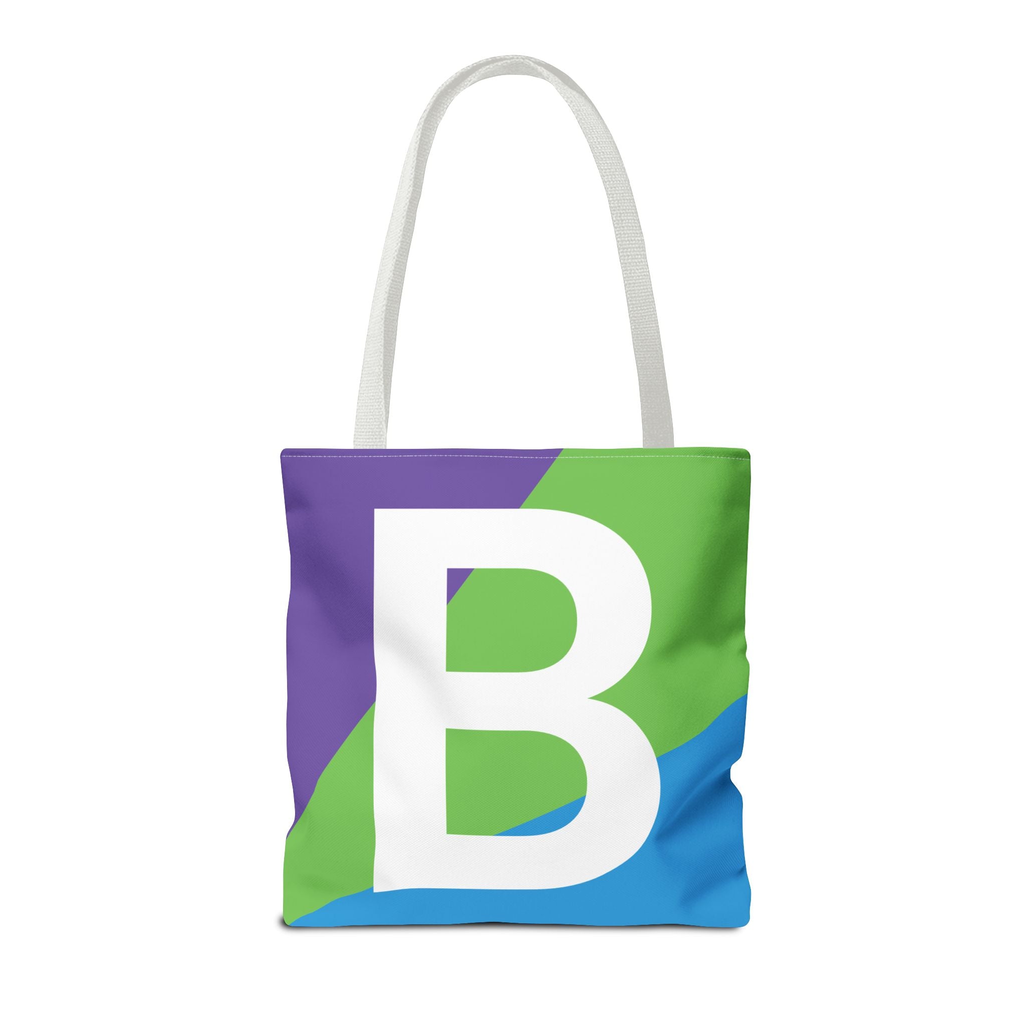 Monogram 'B' Colorblock Tote Bag — Personalized Initial B Shoulder Tote