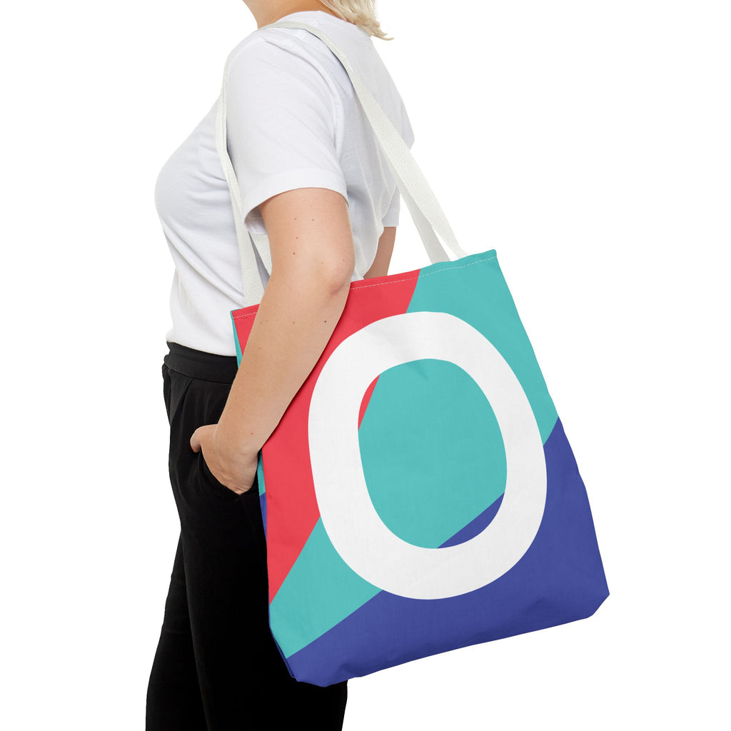 Monogram 'O' Colorblock Tote Bag — Personalized Initial O Shoulder Tote
