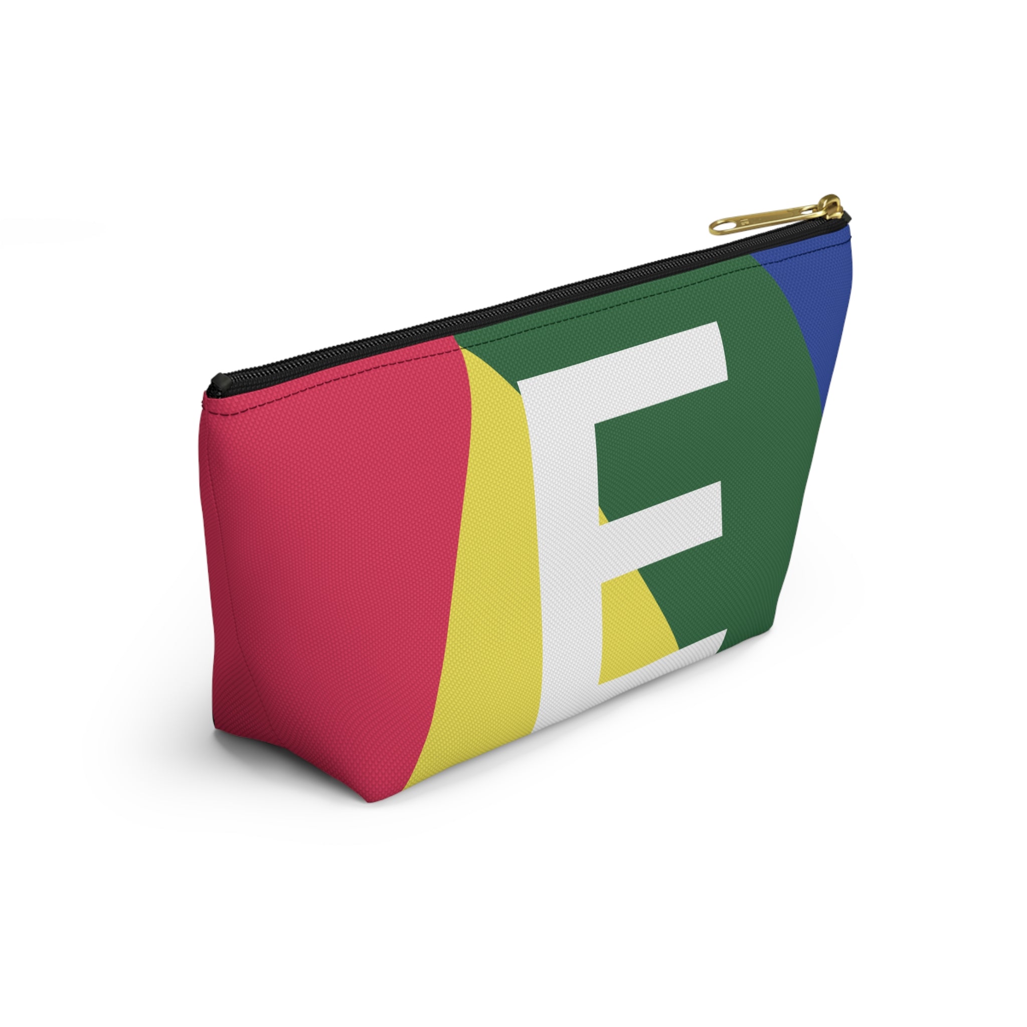 Initials Colorblock Accessory Pouch — Monogram E T-Bottom Cosmetic Bag