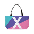 Personalized 'X' Colorblock Tote Bag — Monogram Weekender Tote