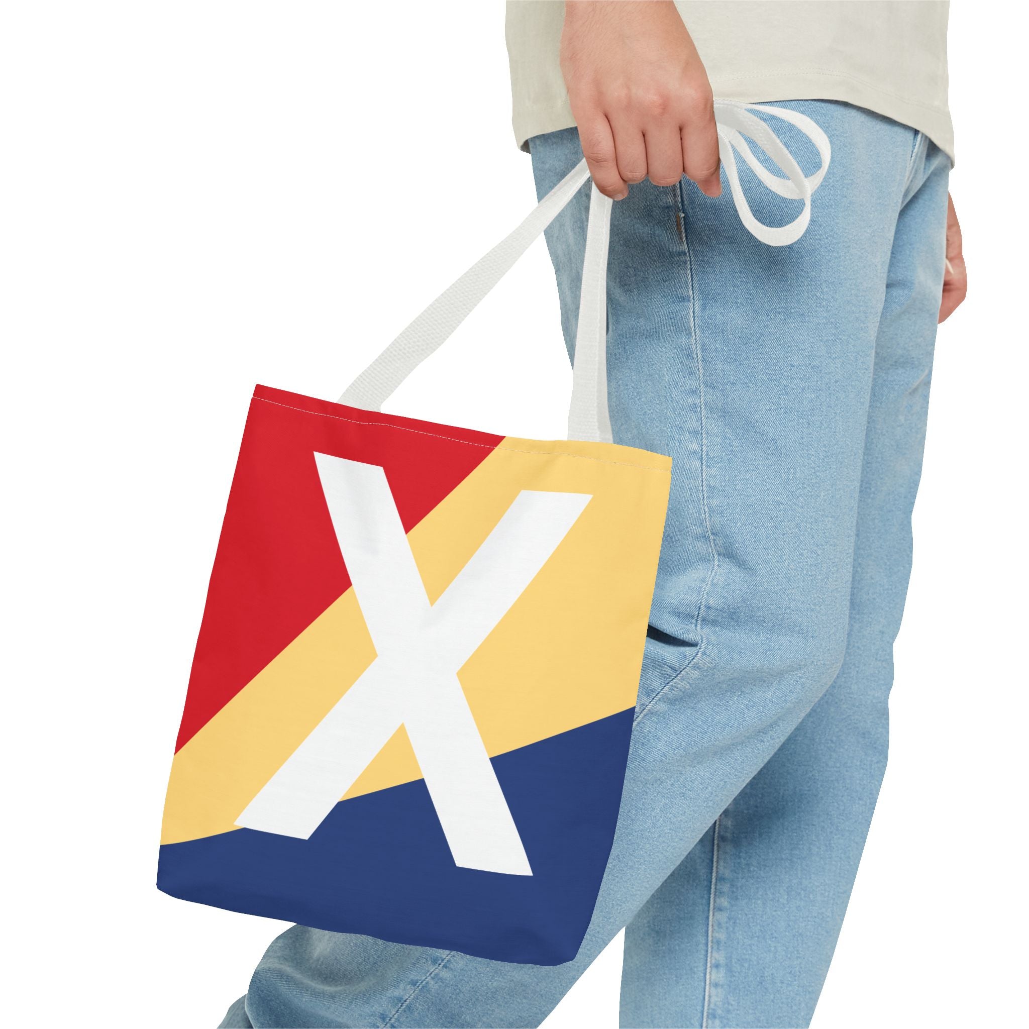 Monogram 'X' Colorblock Tote Bag — Personalized Initial X Shoulder Tote
