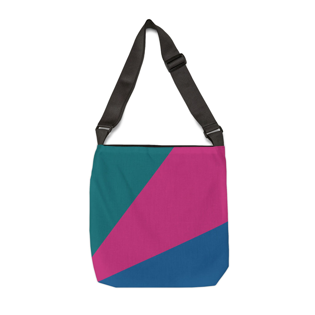 Colorblock Geometric Tote Bag — Adjustable Strap, Bright Abstract Pattern
