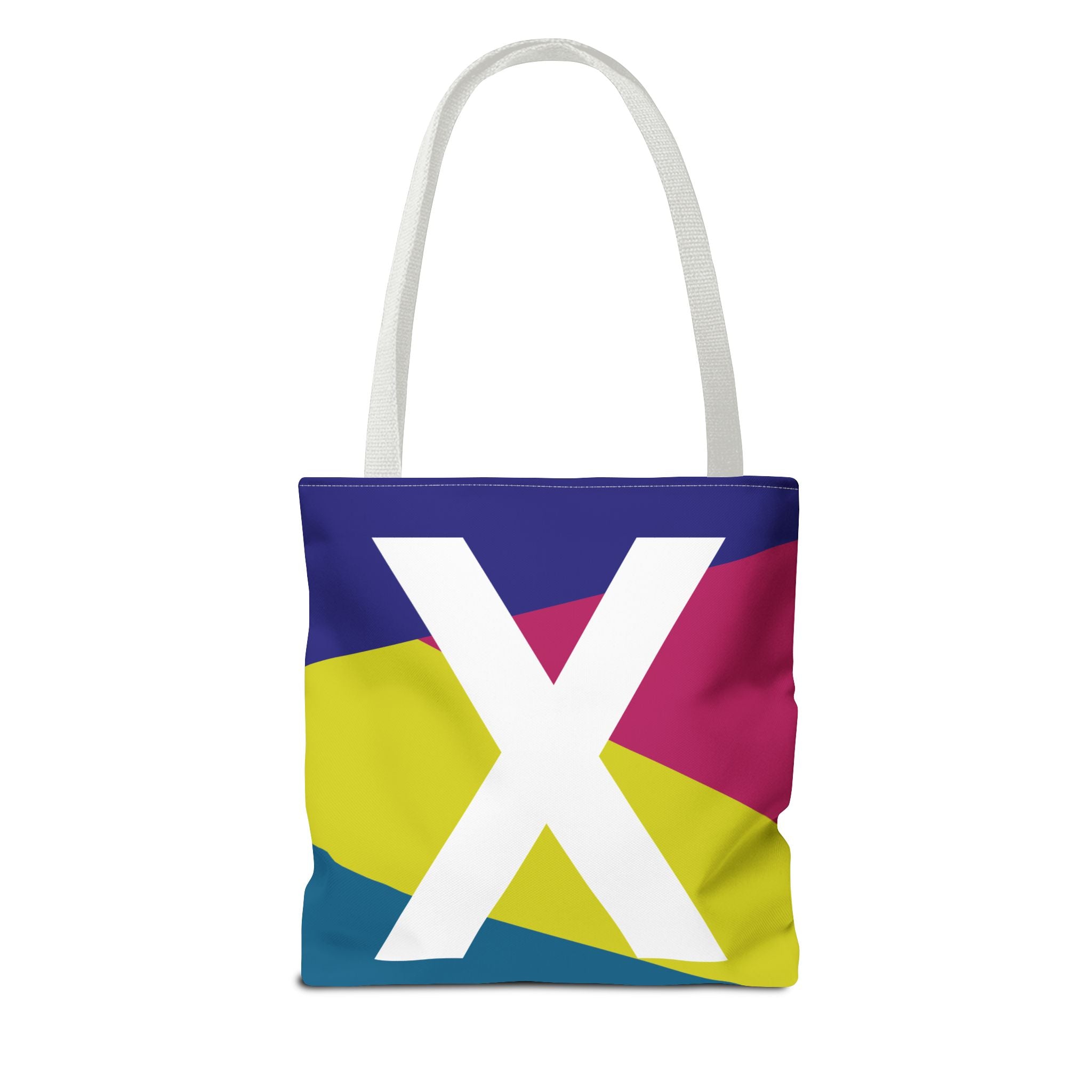 Monogram 'X' Colorblock Tote Bag — Personalized Initial X Shoulder Tote