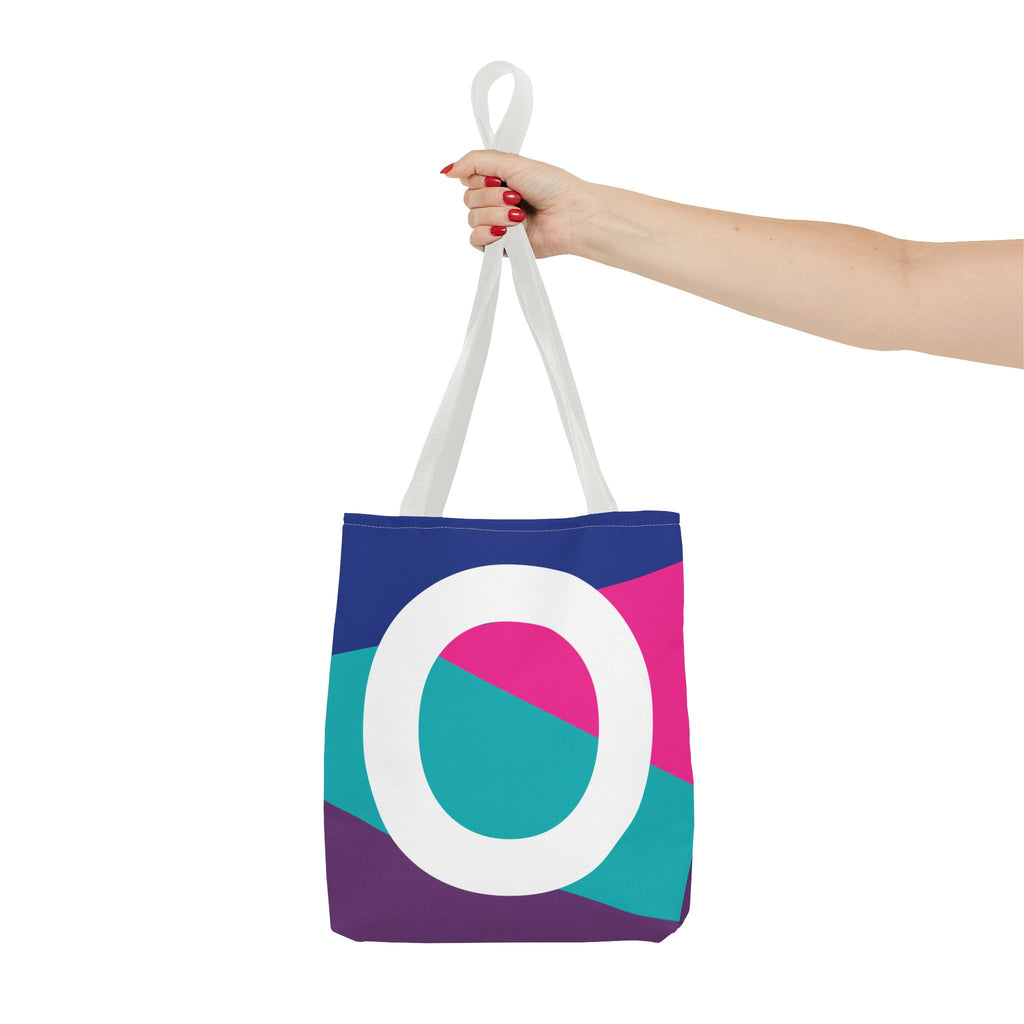 Monogram 'O' Colorblock Tote Bag — Personalized Initial O Shoulder Tote
