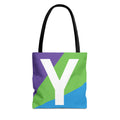 Monogram 'Y' Colorblock Tote Bag — Personalized Initial Y Shoulder Tote