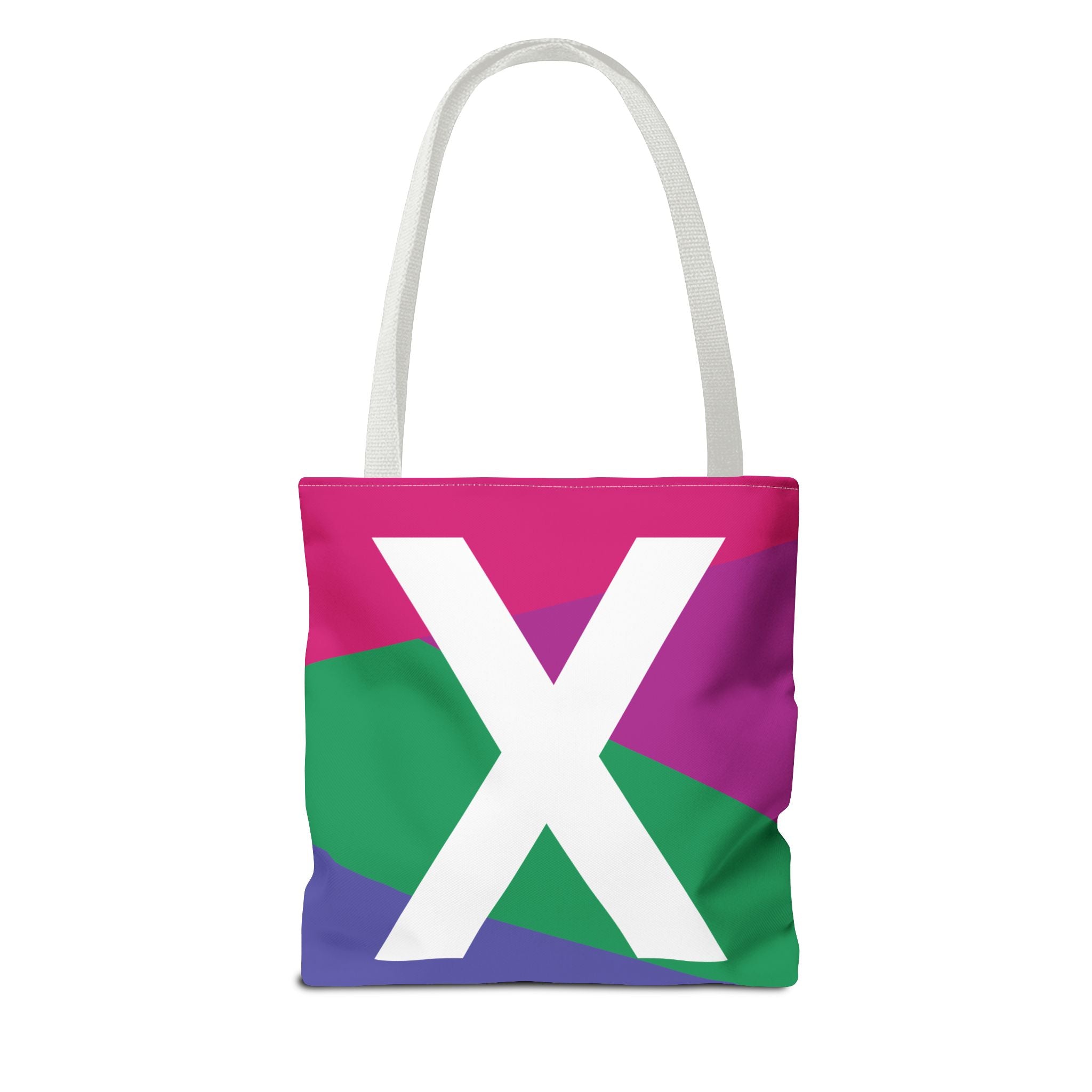 Monogram 'X' Colorblock Tote Bag — Personalized Initial X Shoulder Tote