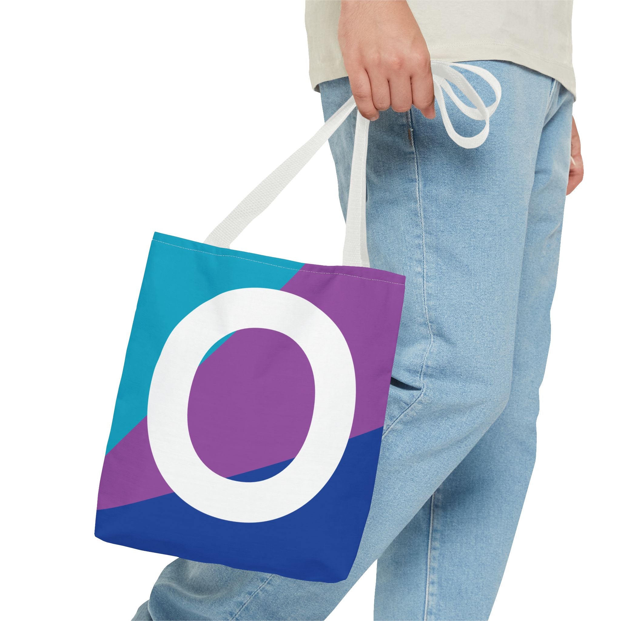 Monogram 'O' Colorblock Tote Bag — Personalized Initial O Shoulder Tote