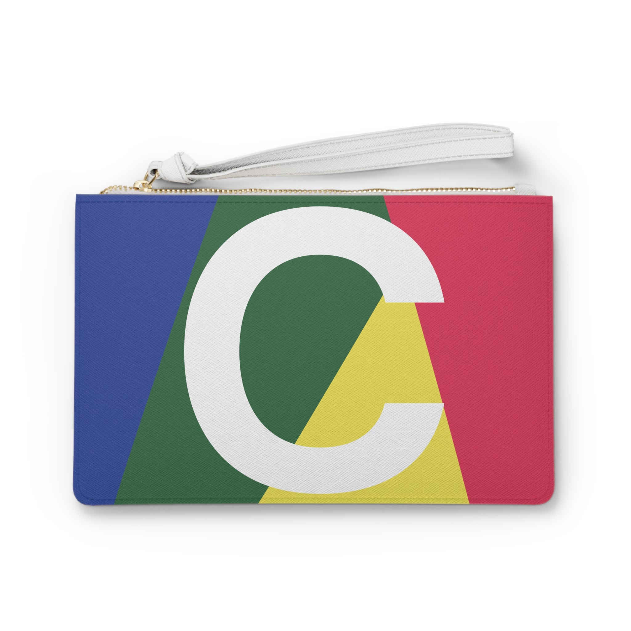 Monogram 'C' Colorblock Clutch Bag — Bold Geometric Wristlet for Everyday & Gifts