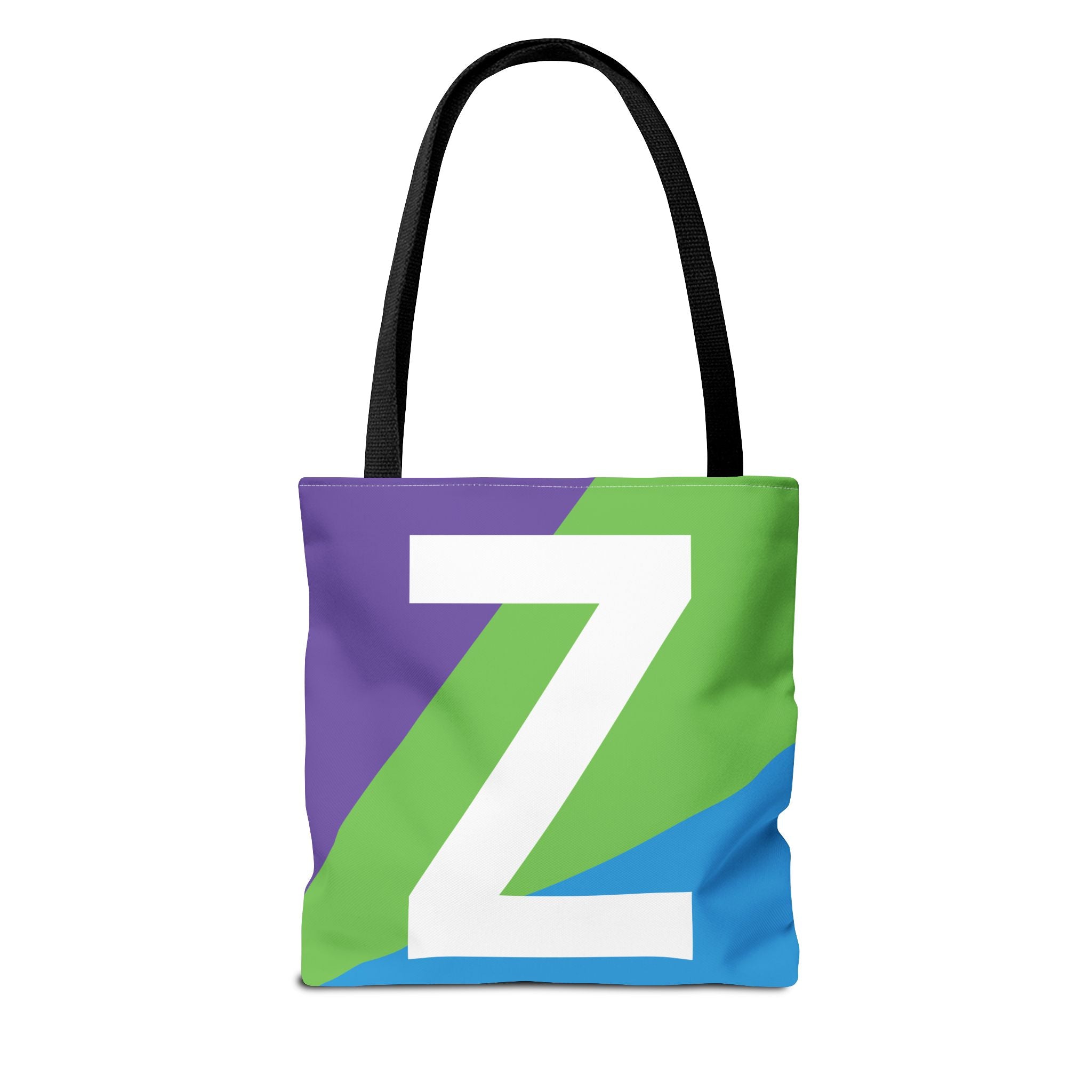 Monogram 'Z' Colorblock Tote Bag — Personalized Initial Z Shoulder Tote