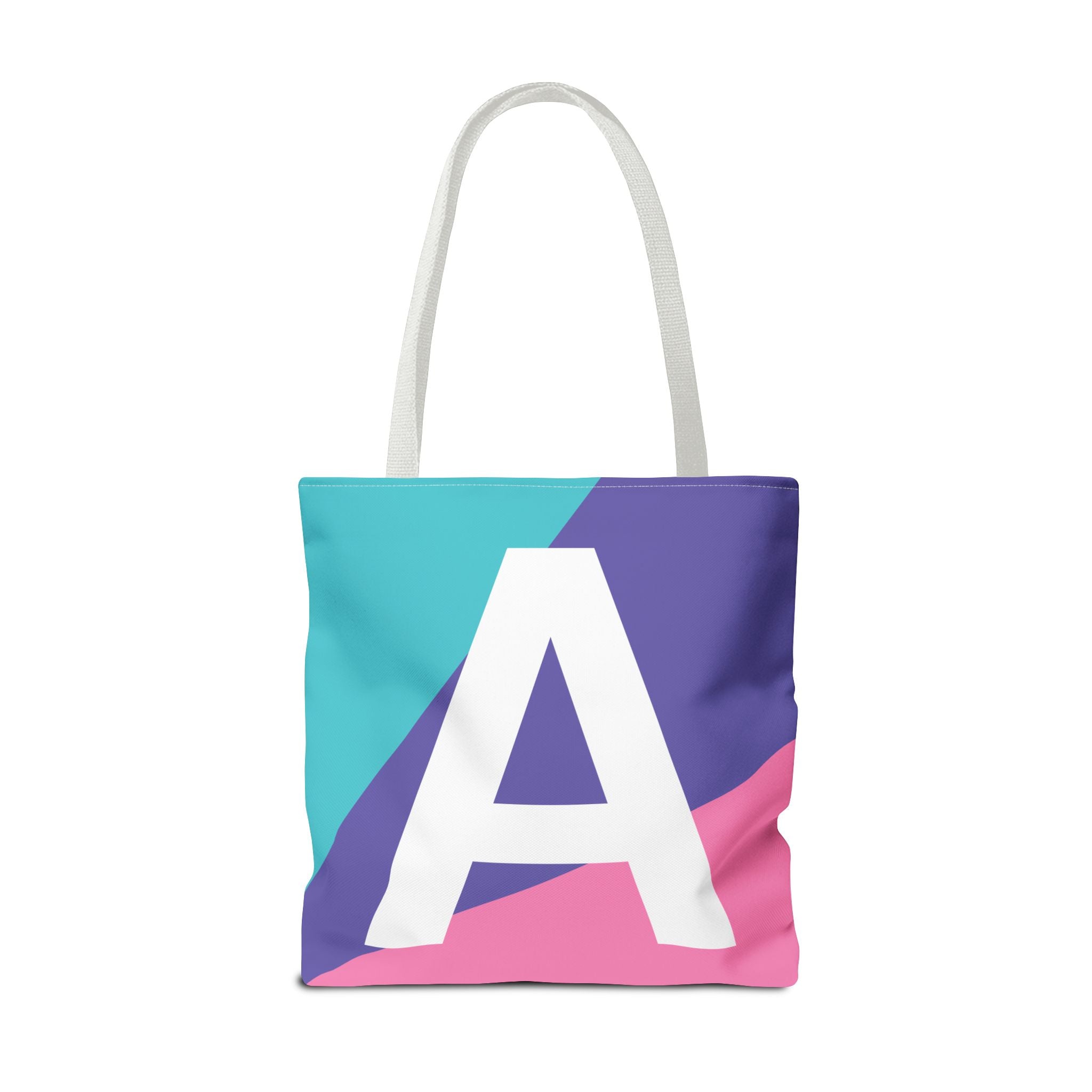 Monogram 'A' Colorblock Tote Bag — Personalized Initial A Shoulder Tote