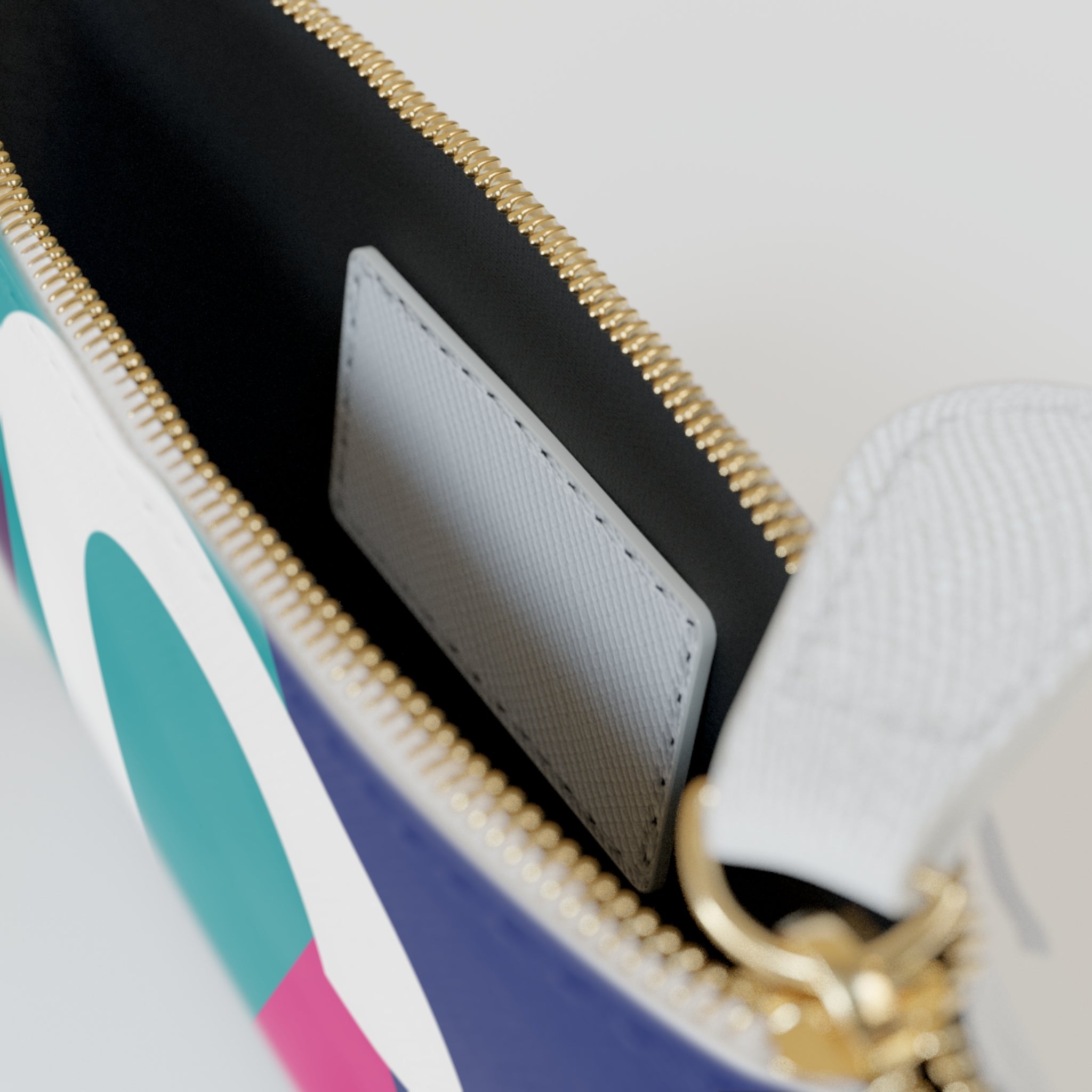 Initial C Mini Clutch — Colorblock Monogram Wristlet Wallet