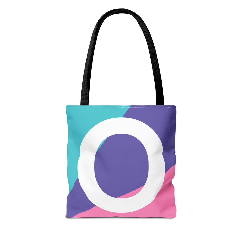 Monogram 'O' Colorblock Tote Bag — Personalized Initial O Shoulder Tote