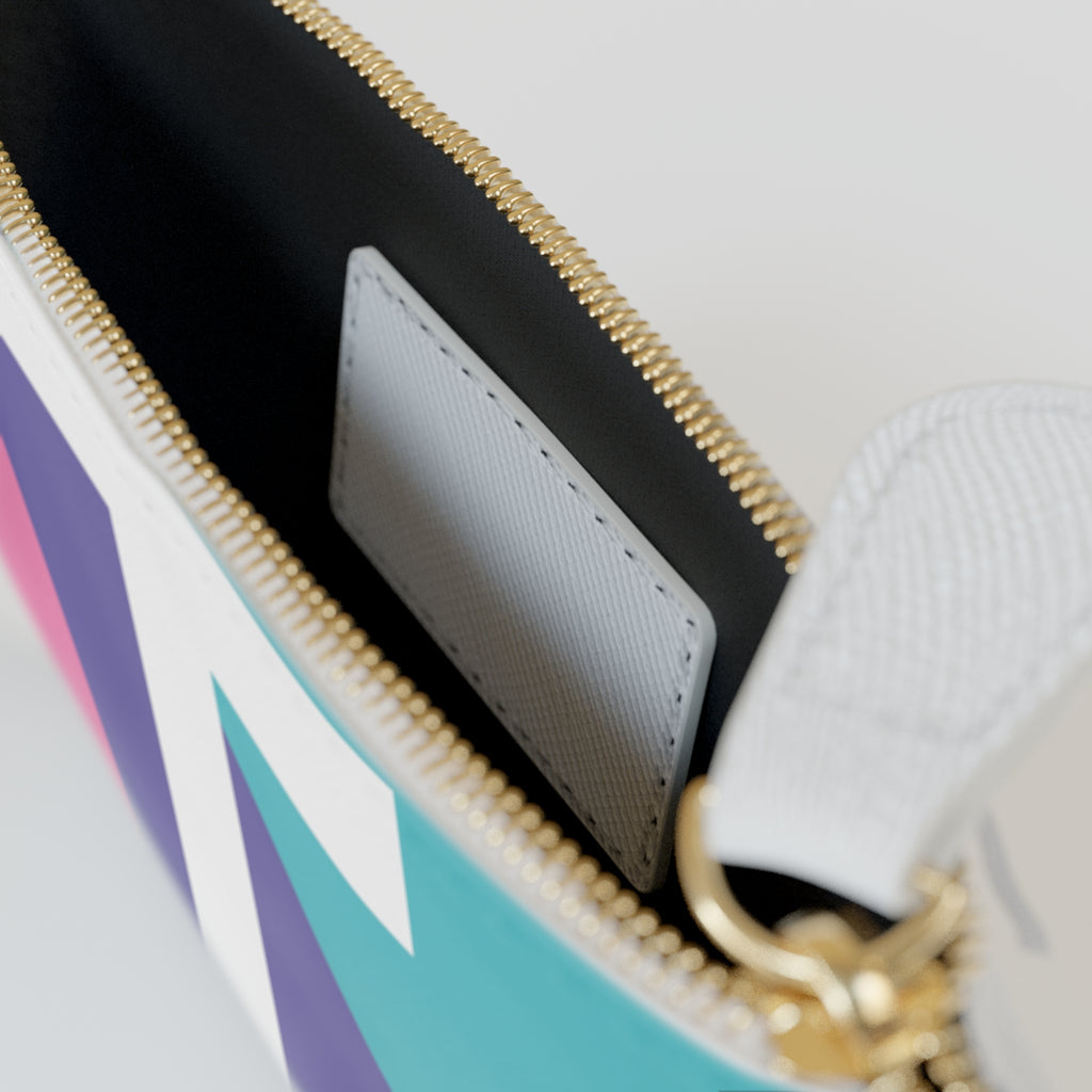 Initial T Mini Clutch — Colorblock Monogram Wristlet Wallet