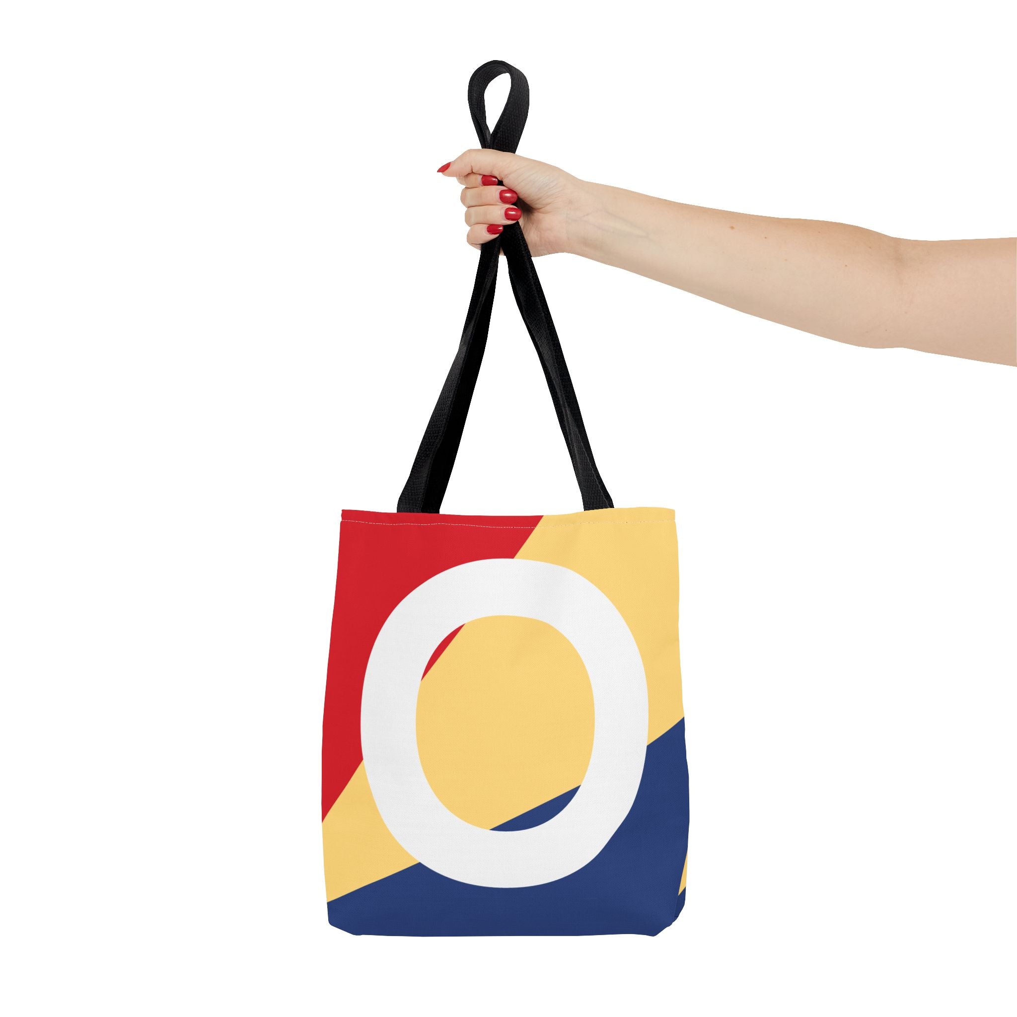Monogram 'O' Colorblock Tote Bag — Personalized Initial O Shoulder Tote