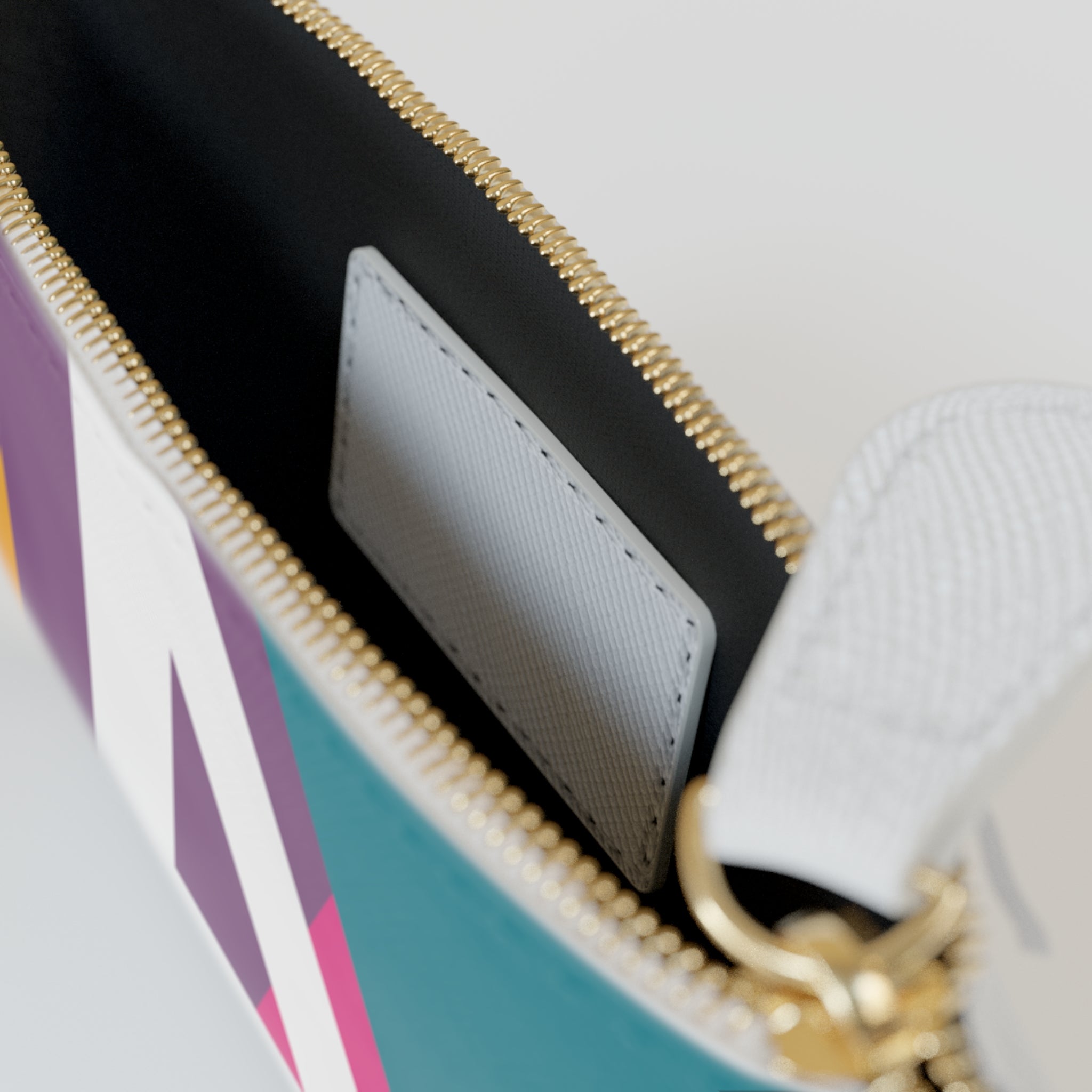 Initial A Mini Clutch — Colorblock Monogram Wristlet Wallet