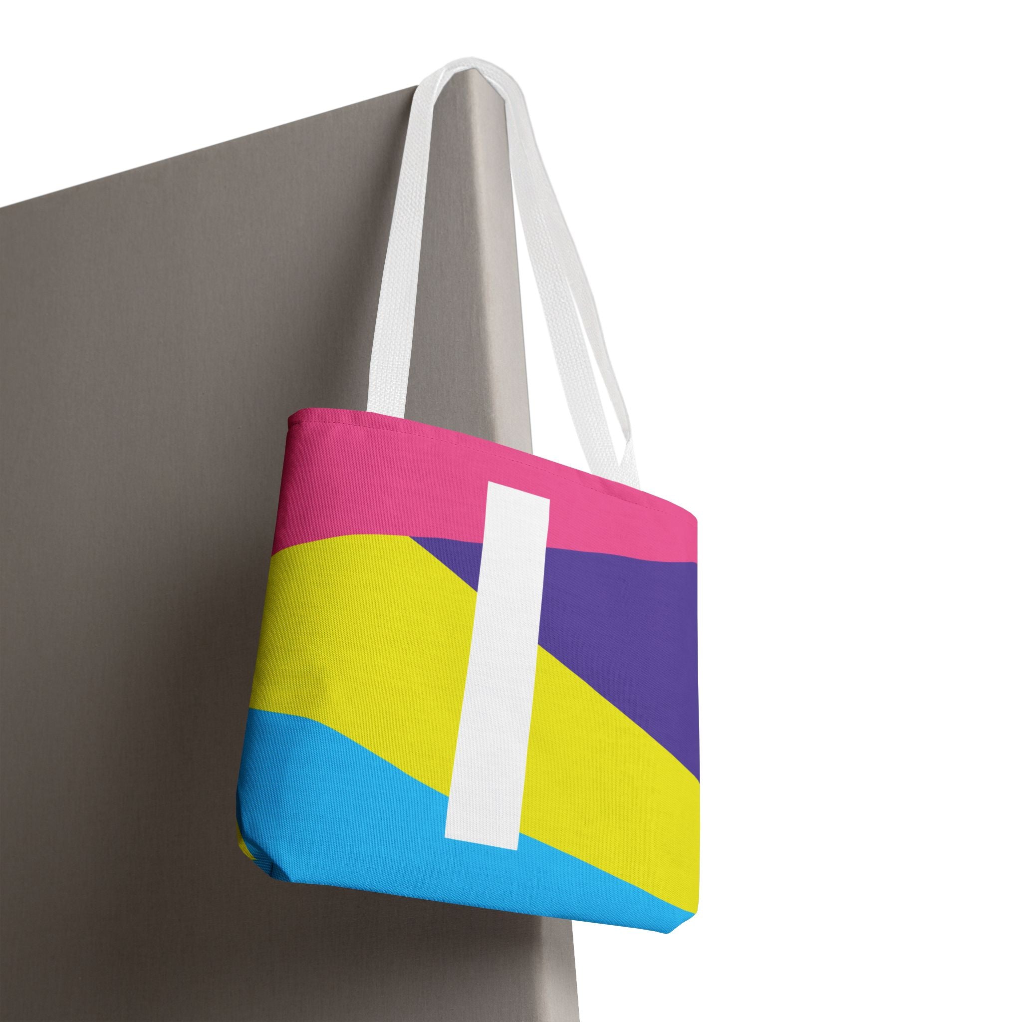Monogram 'I' Colorblock Tote Bag — Personalized Initial I Shoulder Tote