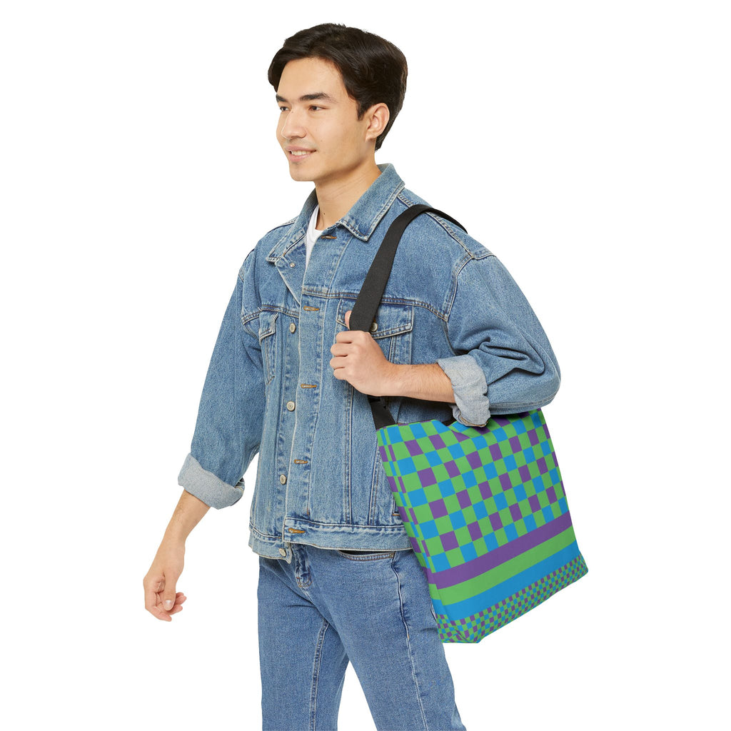 Colorblock Geometric Tote Bag