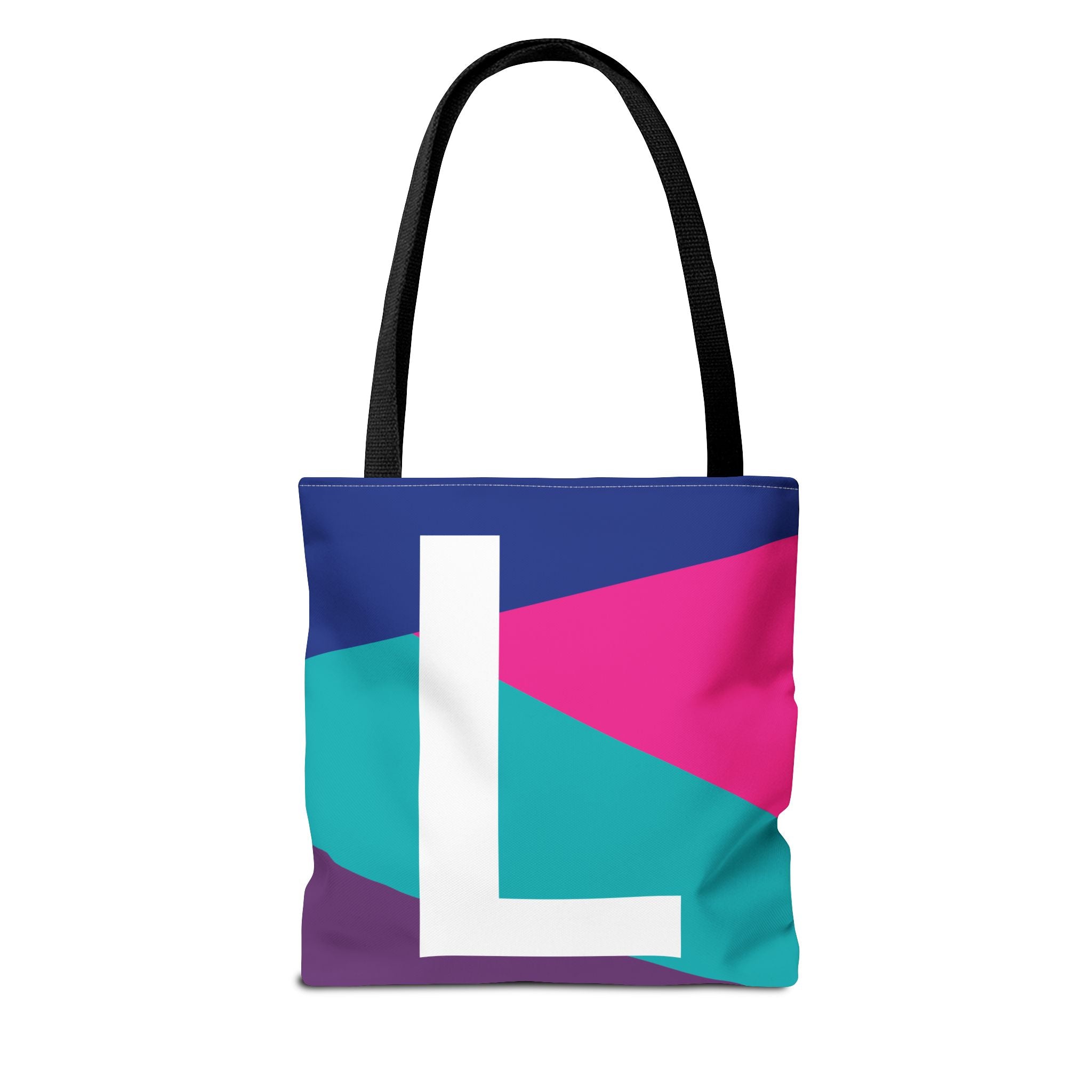 Monogram 'L' Colorblock Tote Bag — Personalized Initial L Shoulder Tote