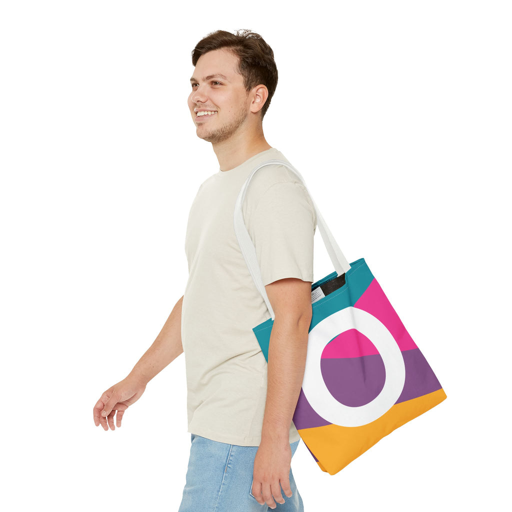 Monogram 'O' Colorblock Tote Bag — Personalized Initial O Shoulder Tote
