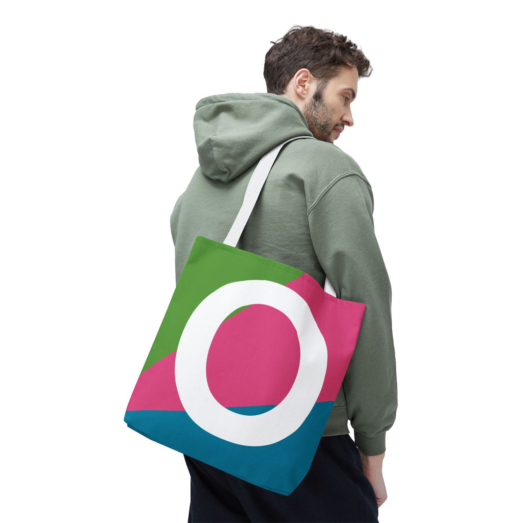 Monogram 'O' Colorblock Tote Bag — Personalized Initial O Shoulder Tote