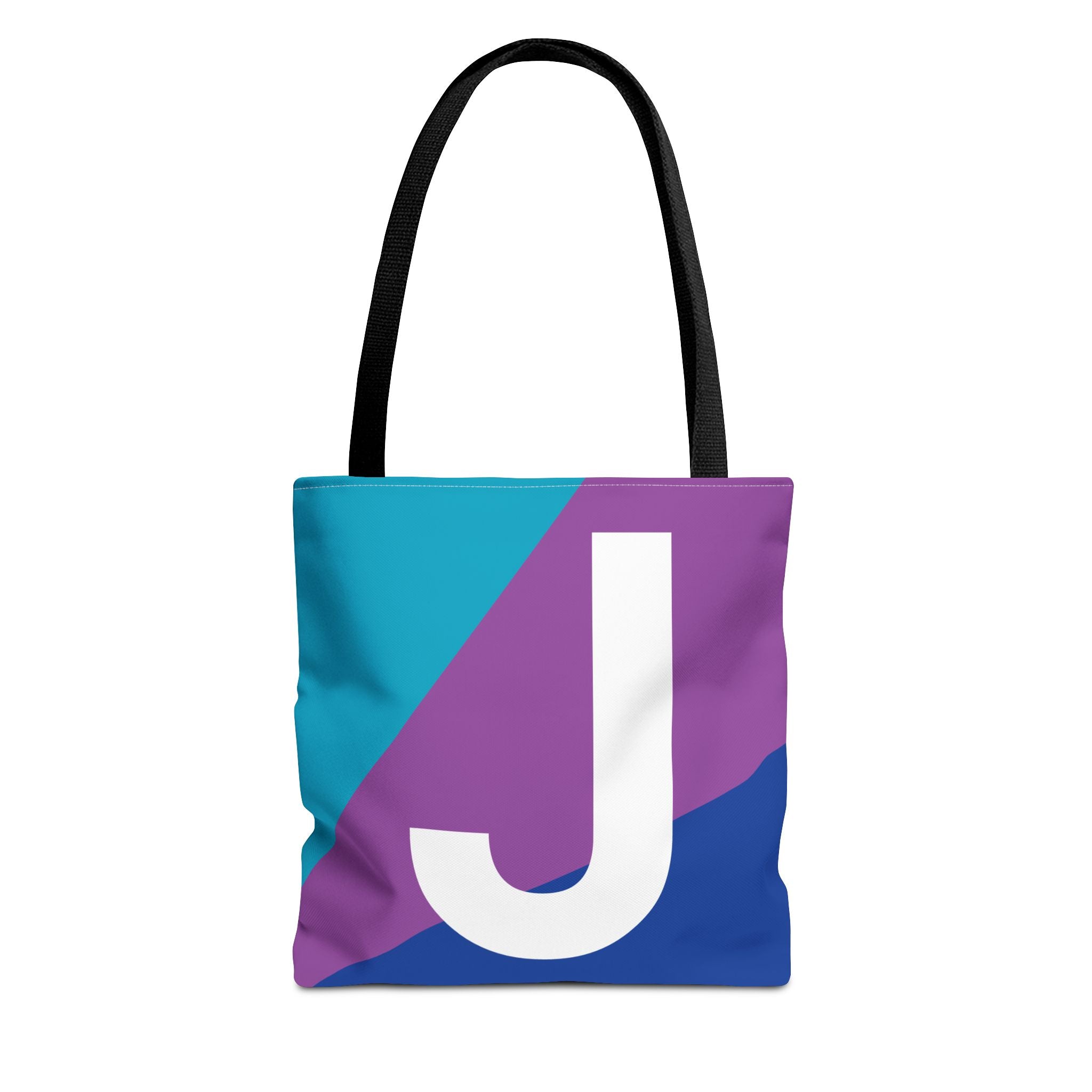 Monogram 'J' Colorblock Tote Bag — Personalized Initial J Shoulder Tote