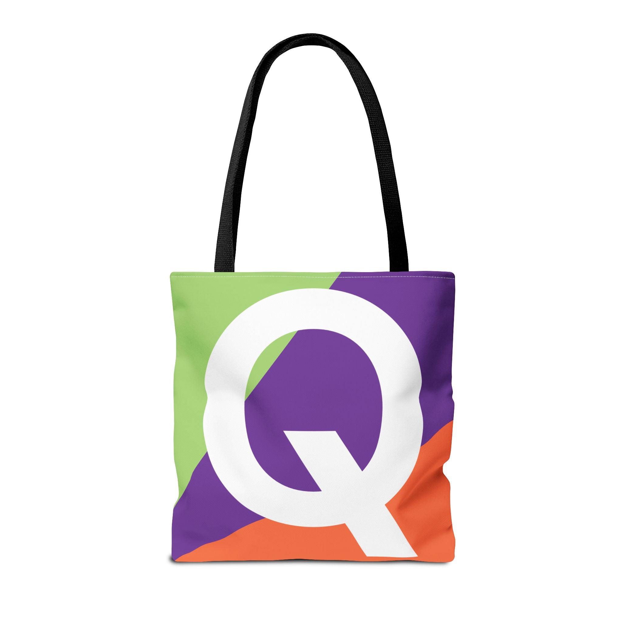Monogram 'Q' Colorblock Tote Bag — Personalized Initial Q Shoulder Tote