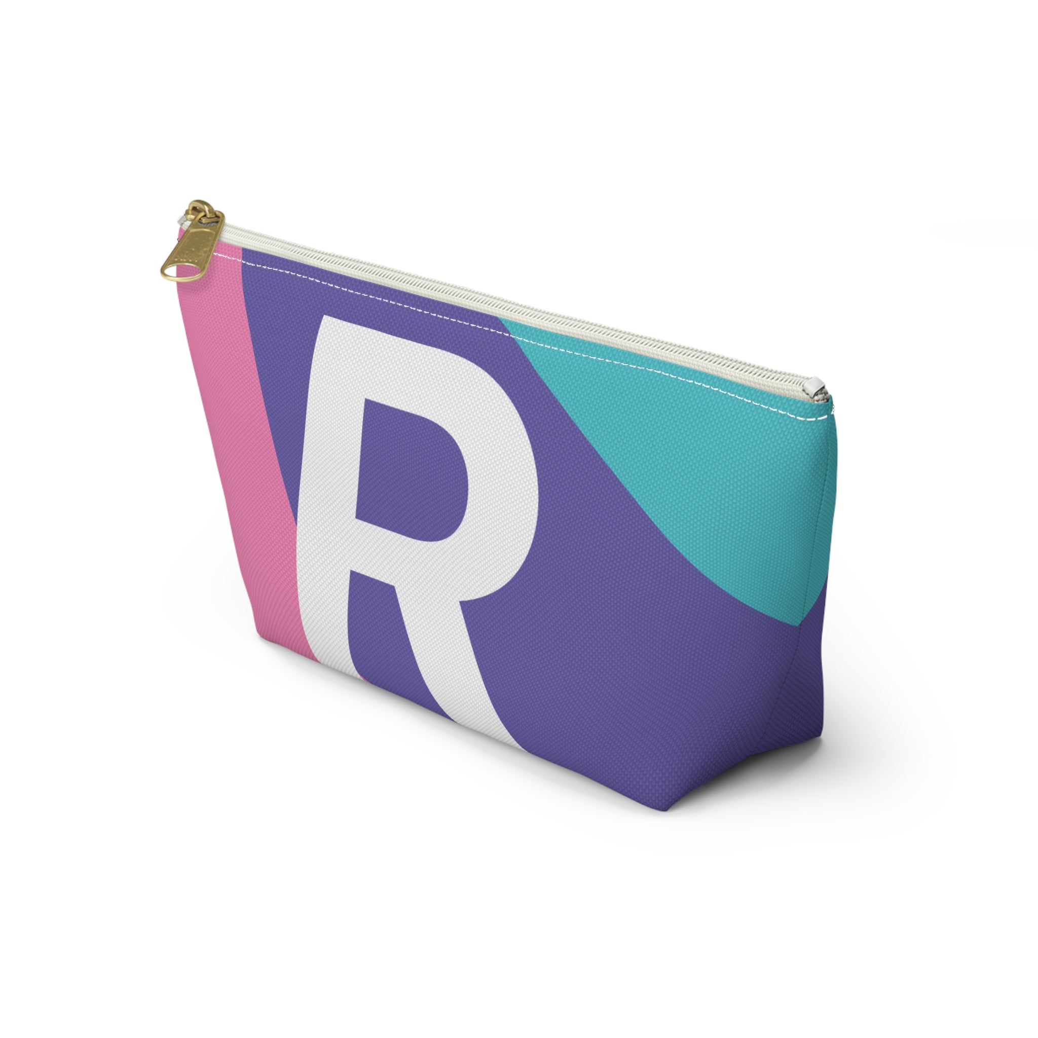 Colorblock Accessory Pouch — Monogram R T-Bottom Cosmetic Bag
