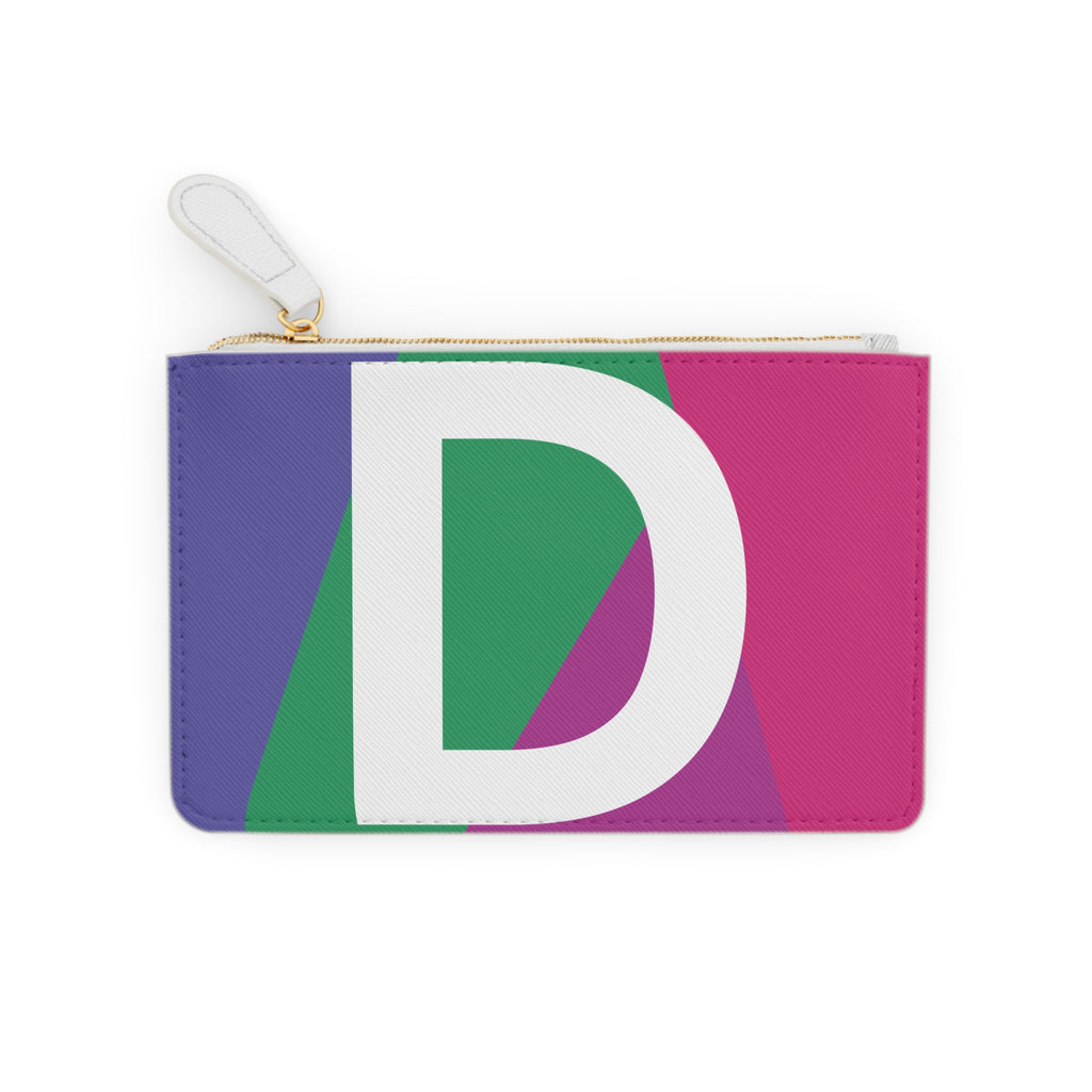 Intials D Mini Clutch — Colorblock Monogram Wristlet Wallet