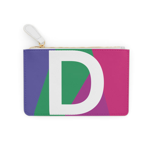 Initial D Mini Clutch — Colorblock Monogram Wristlet Wallet